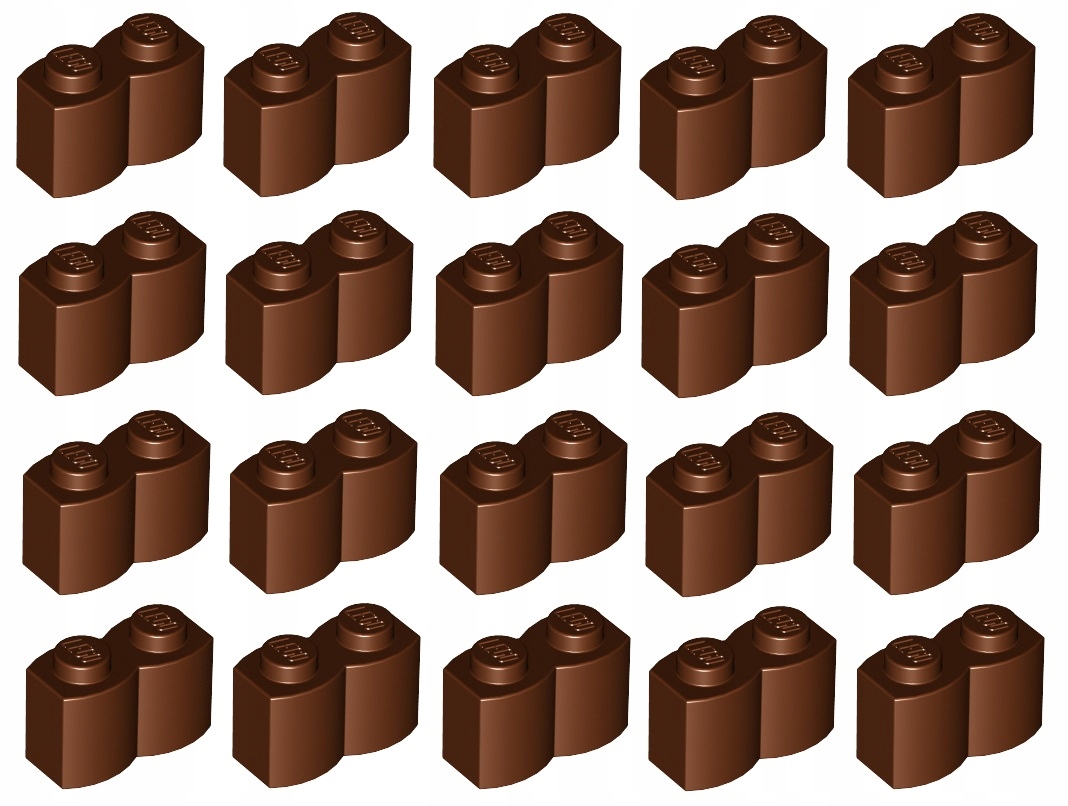 

Lego cegła palisada 1x2 brązowa 20 szt 30136 Nowa