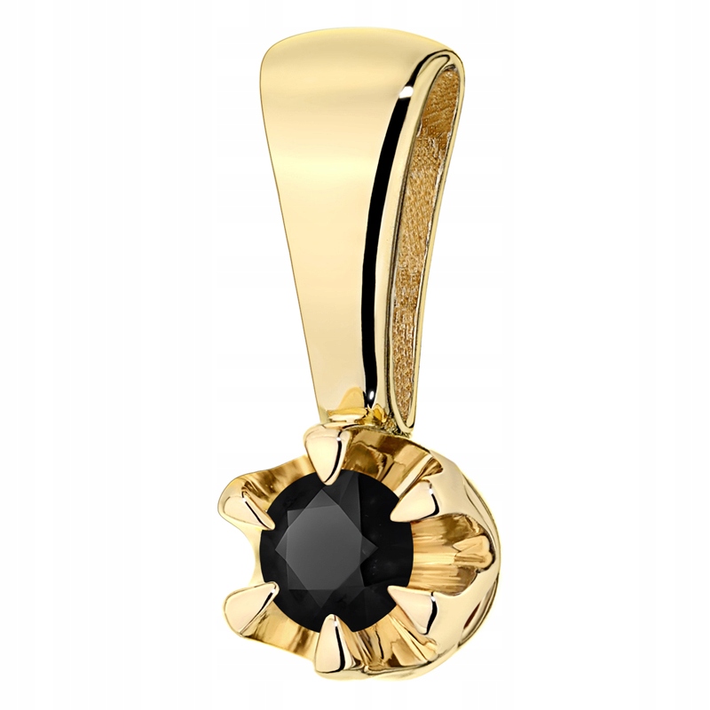 Zlatý Přívěsek Dámský pr. 585 14k Klasický Černý Brilant 0,12ct