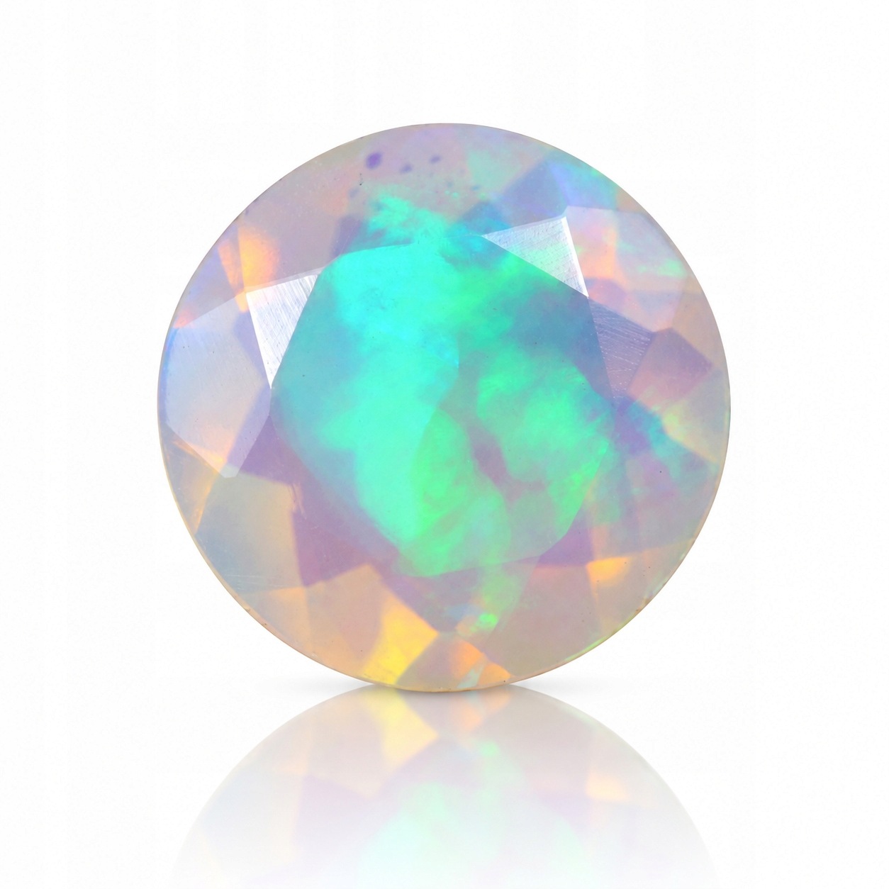 Přírodní opál 1.25 ct Kulatý Etiopie certifikát Wbd
