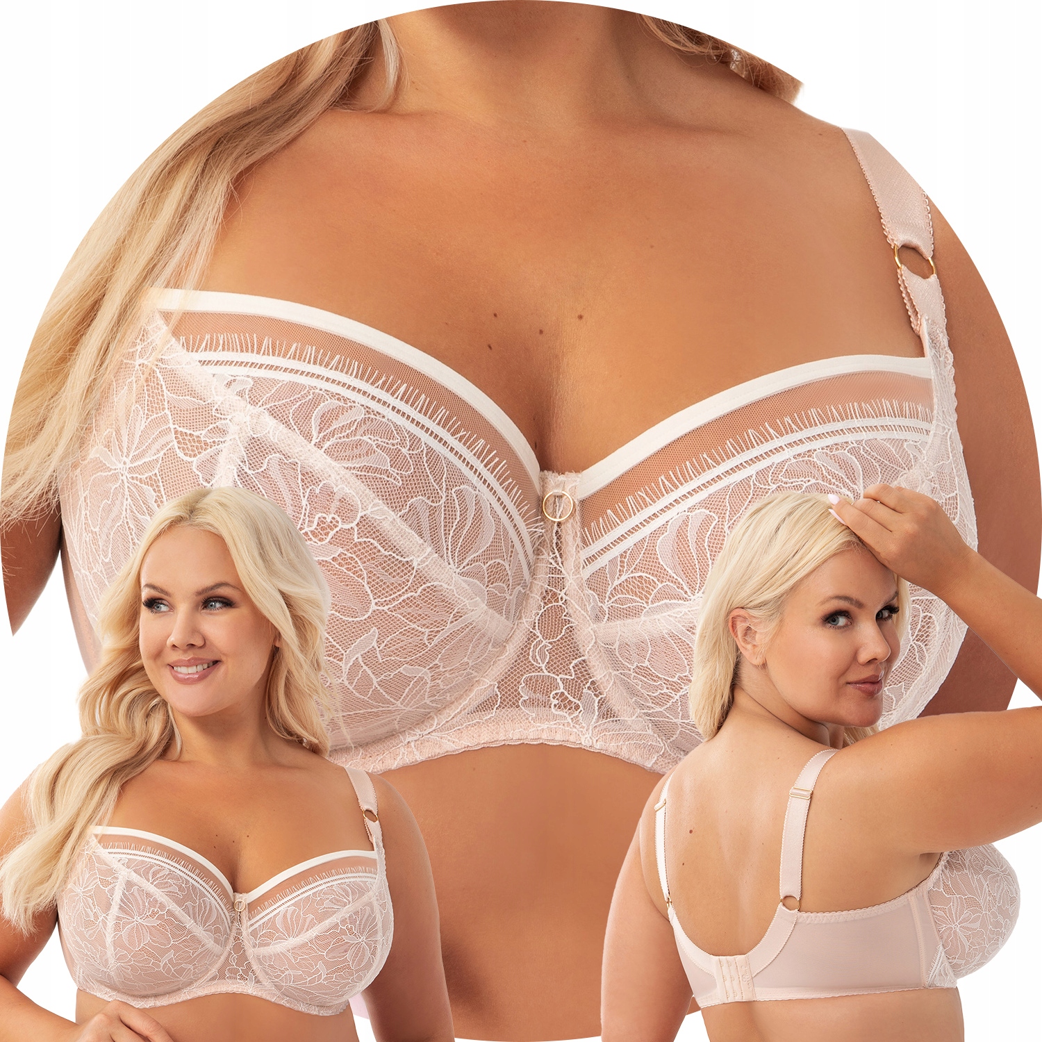 Gorsenia K904 Mirella béžová krajka Měkká podprsenka 70K Soft