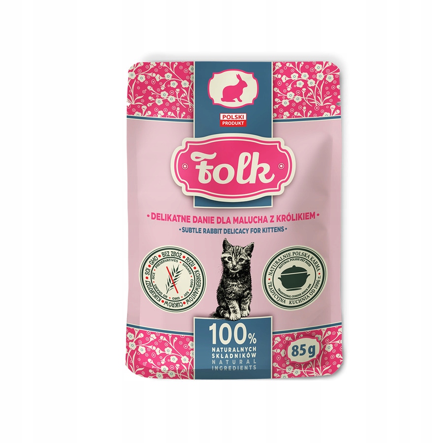 Folk Kitten Jemné jídlo pro malé dítě s králíkem kapsička 85 g