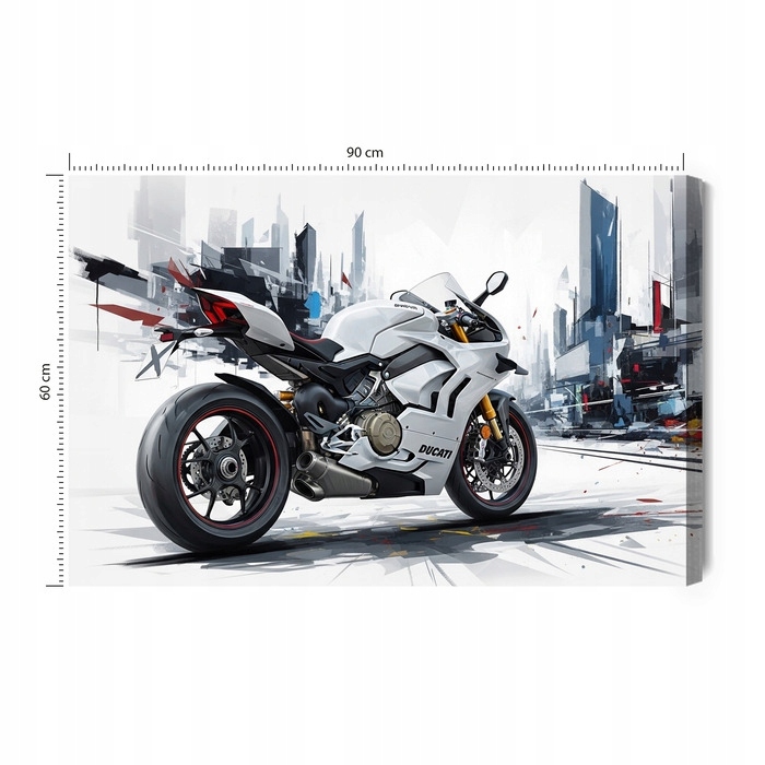 Obraz na plátně Motocykl Ducati Panigale v4 Abstrakce Velký XXL 90x60 cm