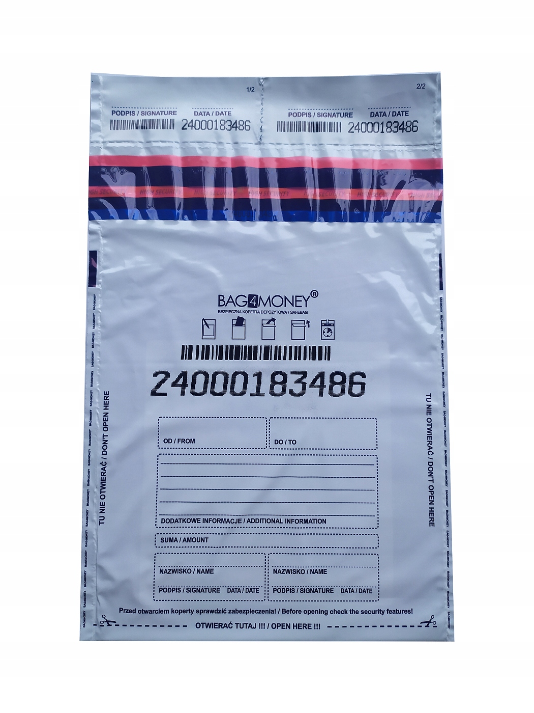 

Koperta bezpieczna B5 50szt. 190x260+35mm Biała