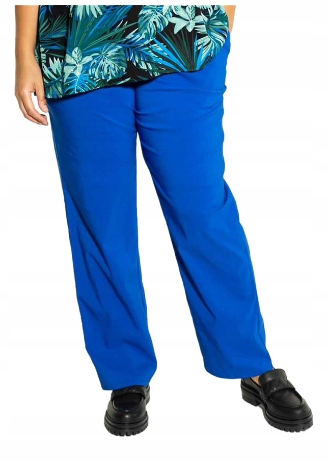 Studio Elegantní Modré Kalhoty S Rovnými Nohavicemi S864 52