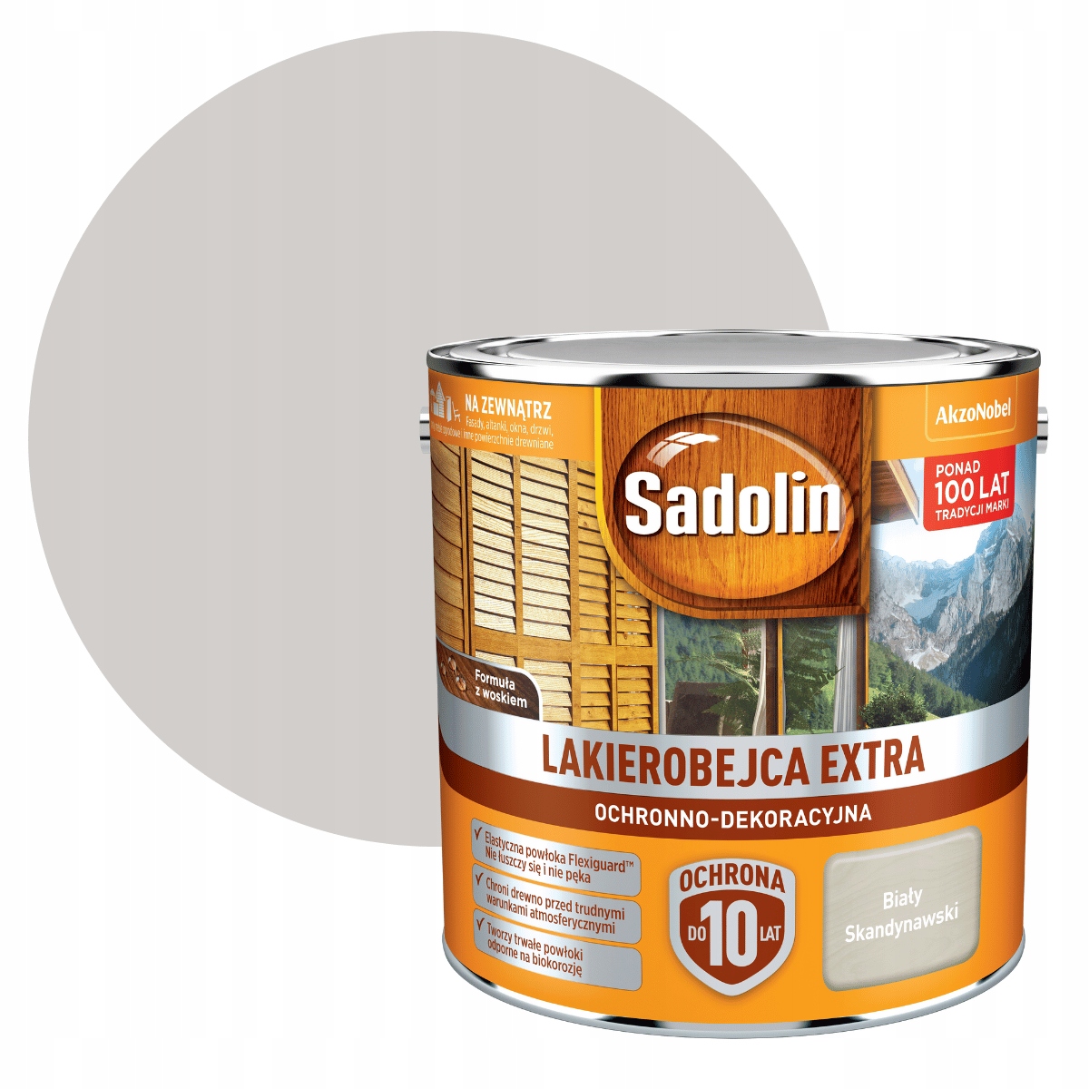 Sadolin Extra 2,5L Lakierobejca Biały Skandynawski