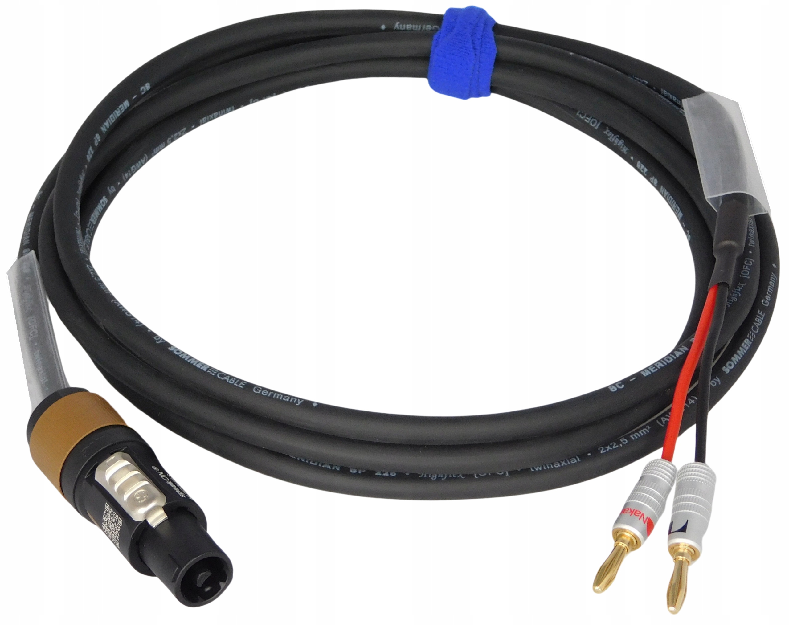 Sommer Meridian Reproduktorový Kabel 2x2,5 Banánový Neutrik Speakon 20 m