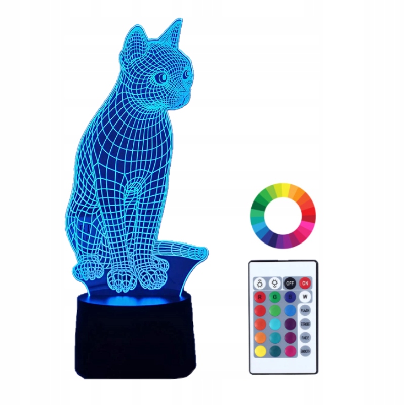 

Lampka Nocna z Imieniem Grawer 3D Led Kot Kotek