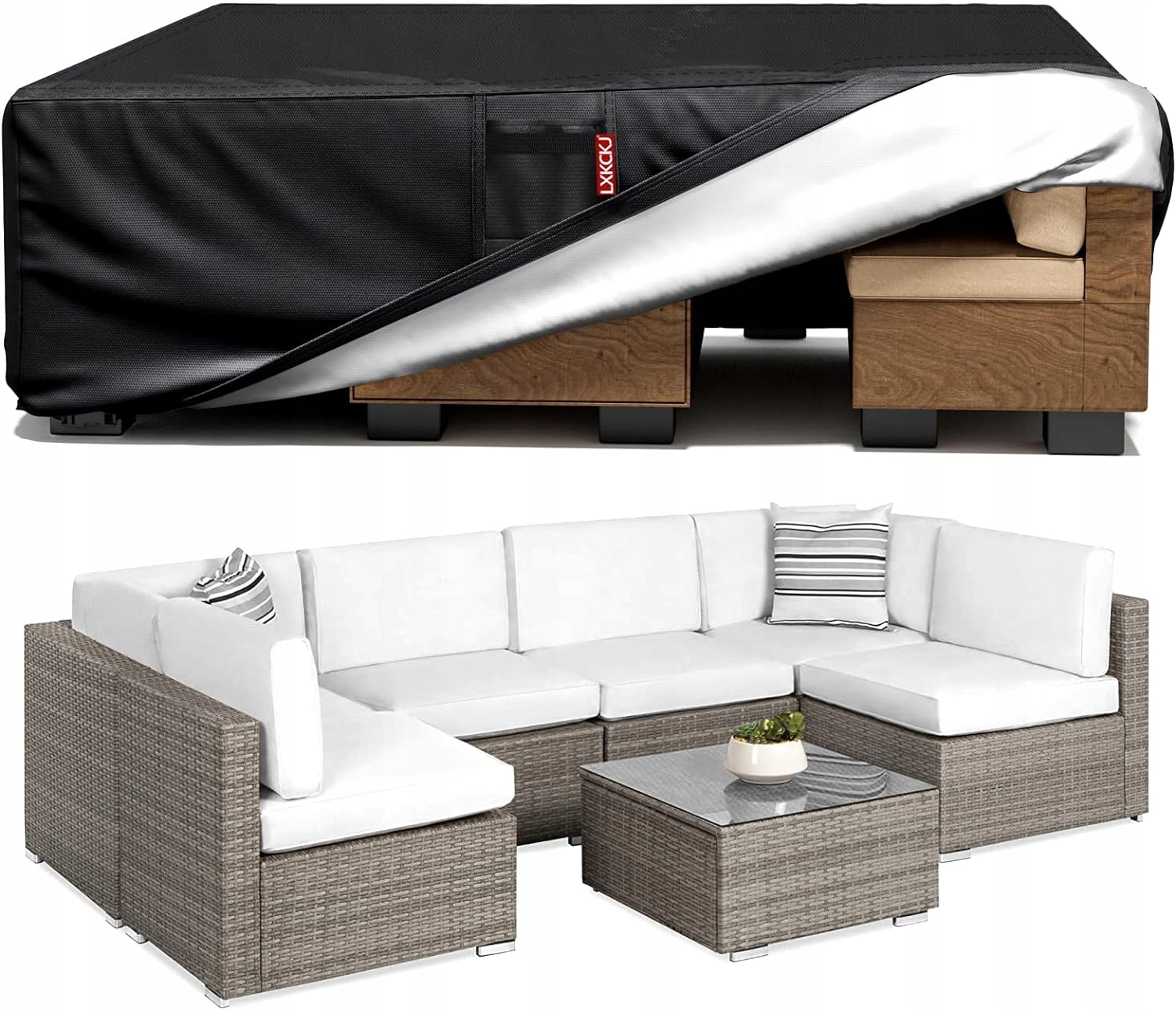 WODOODPORNY PRZECIWDESZCZOWY POKROWIEC NA MEBLE OGRODOWE 242 X 162 X 100 CM