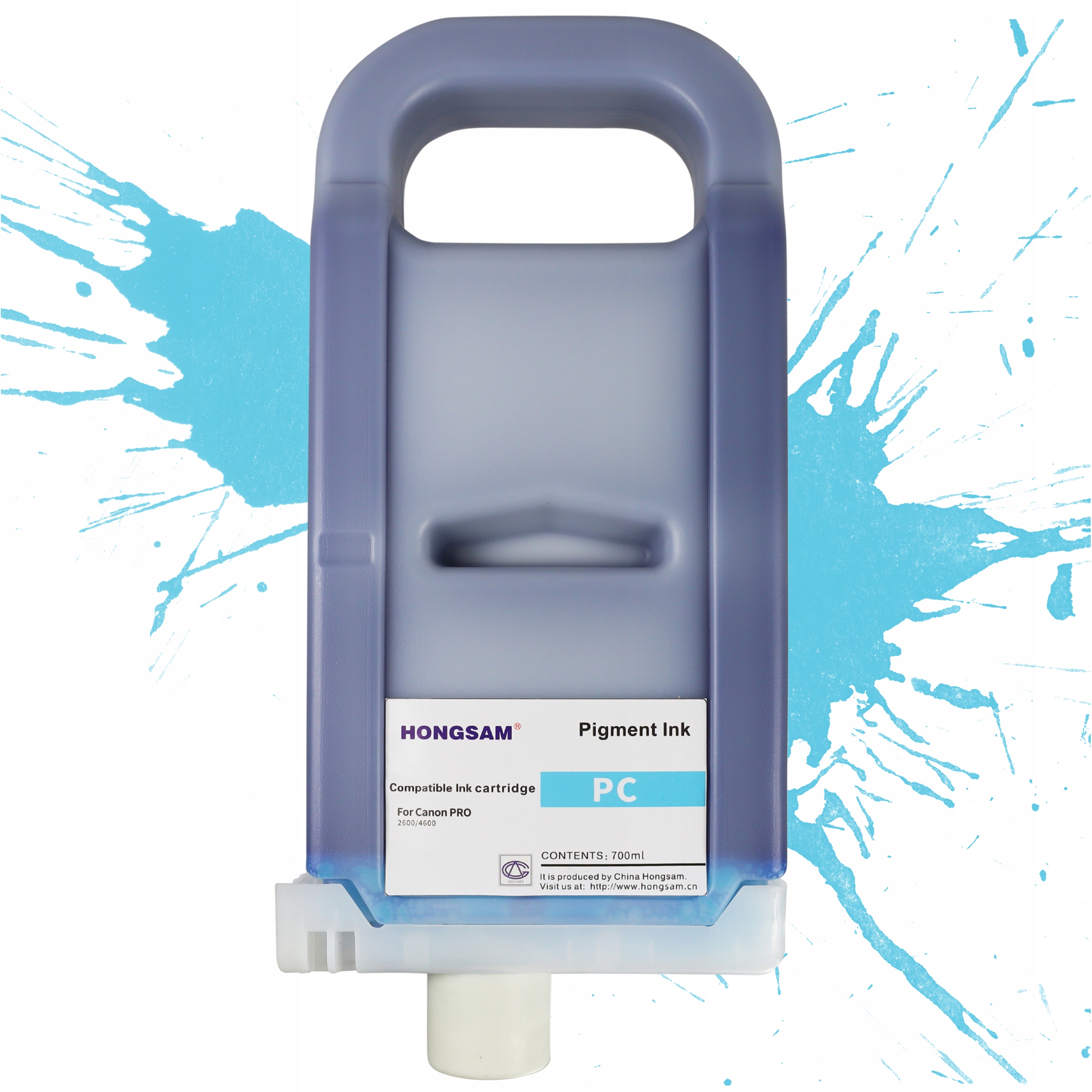 Pigmentový inkoust Photo Cyan 700 ml Náhradní náplň Canon PFI-3700 PFI-2700 Pc