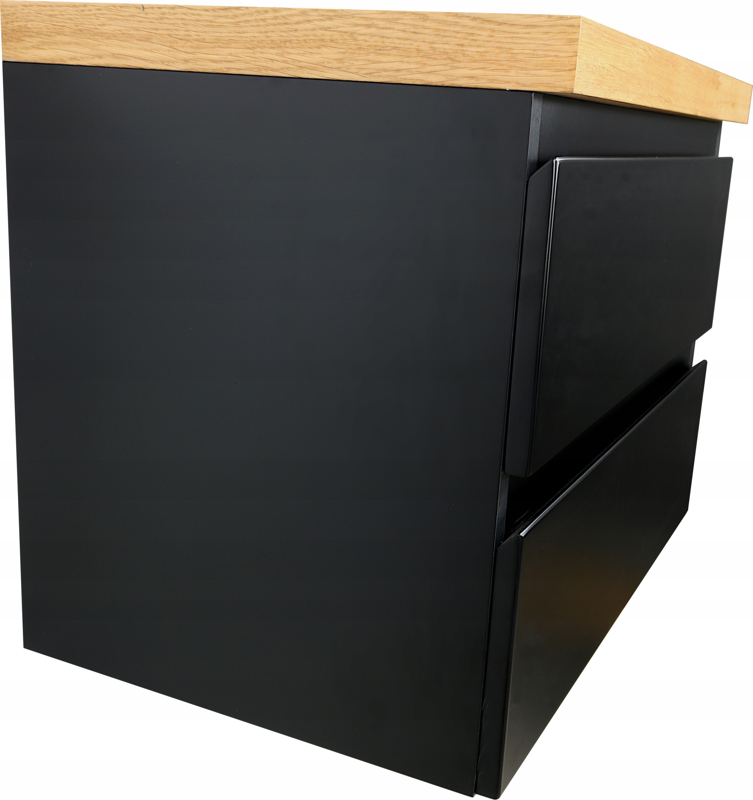 SZAFKA ŁAZIENKOWA CZARNY MAT Z BLATEM DĄB 80 CM Głębokość mebla 40 cm