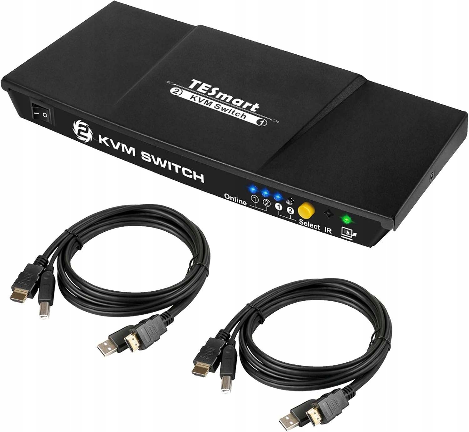Přepínač Kvm switch 4K Ultra Hd 3840x2160@30Hz 2x Hdmi Usb 2.0