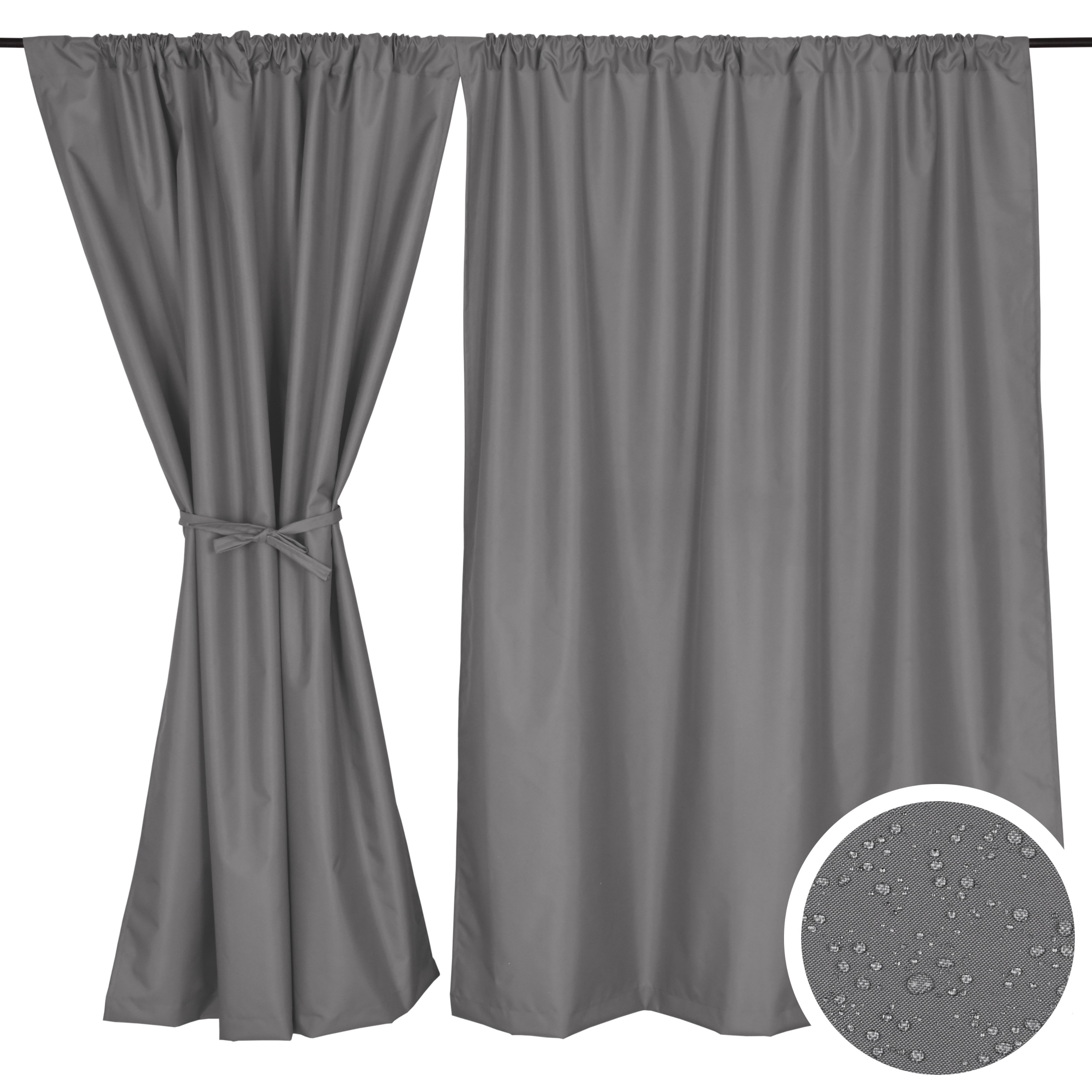 ZASŁONA WODOODPORNA OGRODOWA TARASOWA NA TARAS, TUNEL, 155x220 szara