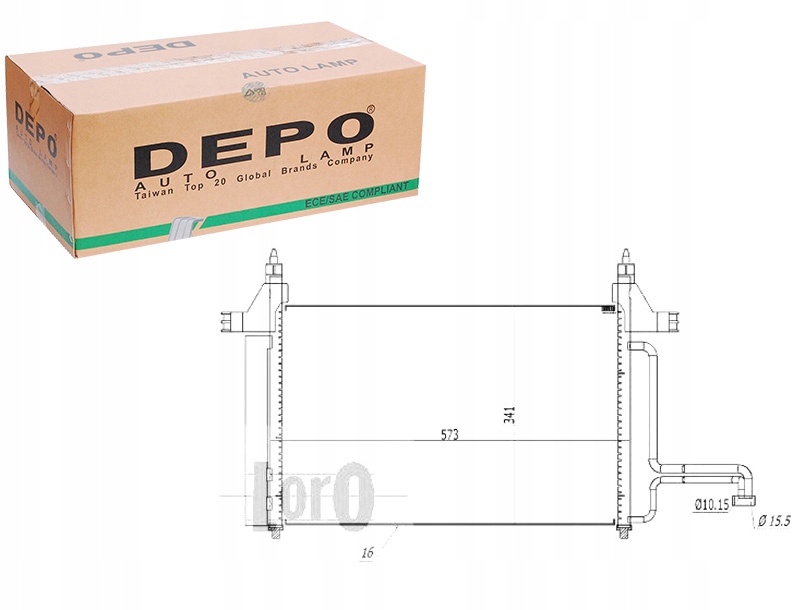 Depo конденсатор Радиатор кондиционера TSP0225458 d