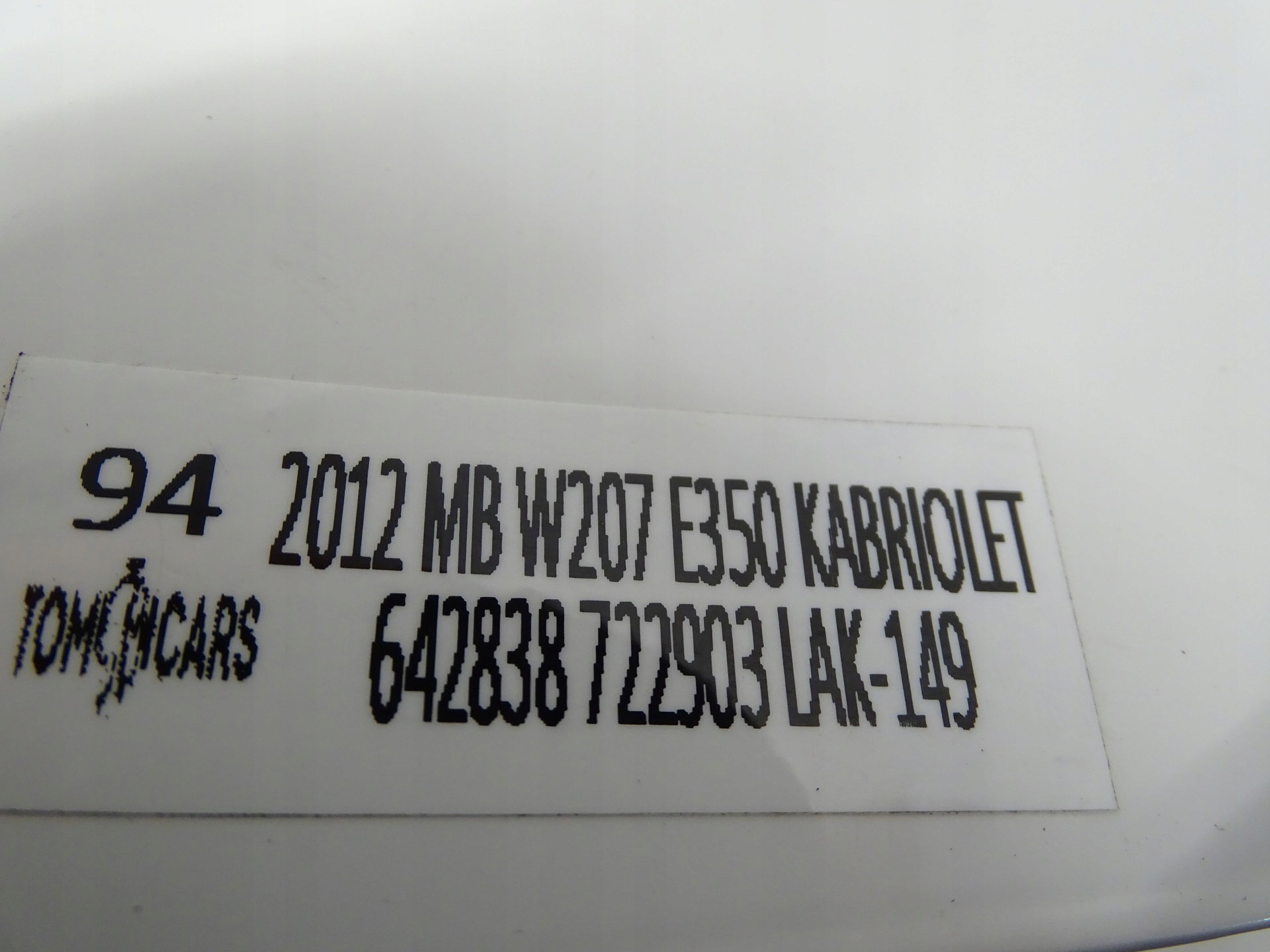 fender right front front MERCEDES E KLASA C207 COUPE 207 W207 LAK 149