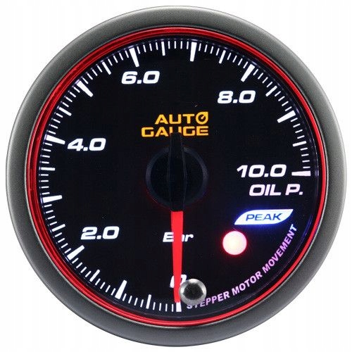 Indikátor New Auto Gauge Tlak Oleja Séria Stepper Motor Peak 60 MM Jantár