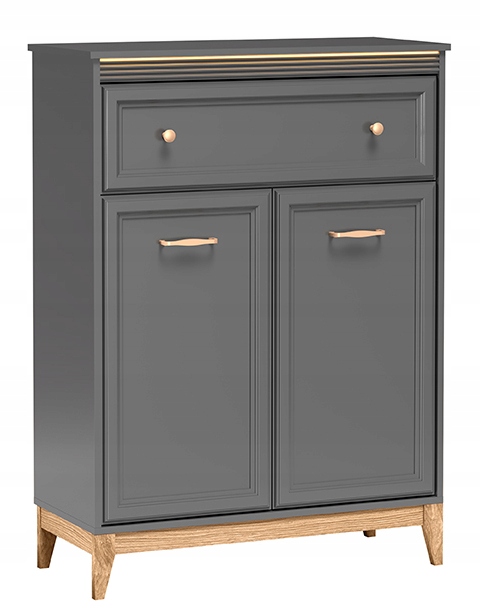 Komoda Wysoka Terra TA-4 Led 125 Szary Diamentowy Mdf Soft Close klasyczna