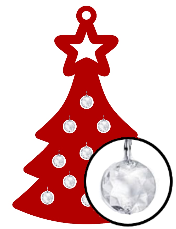 

Ozdoba świąteczna Choinka z kryształami Glamur