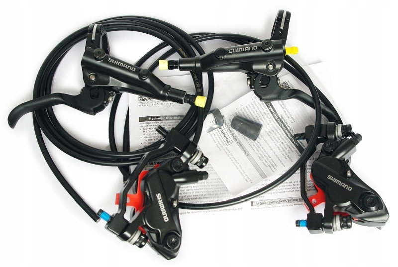 Hamulce Shimano BR-MT520 BL-MT501 4-TŁOCZKI Kpl. P+t D02S Adaptery