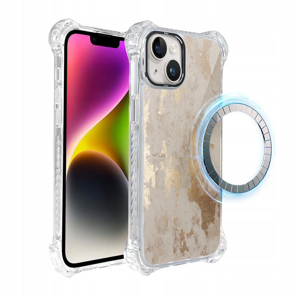 Pouzdro pro iPhone 14 Plus Ibizu DropGuard Ultra s MagSafe, šampaňské zlato