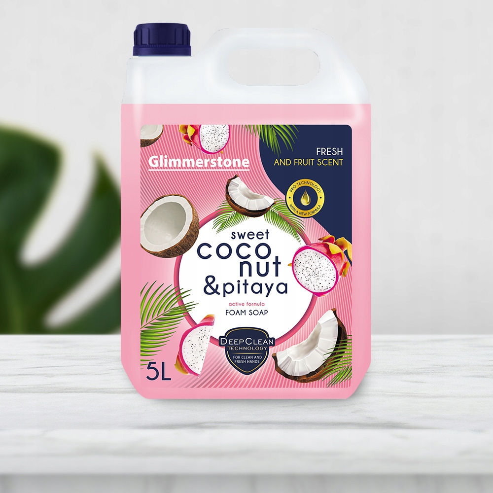 MYDŁO W PIANCE PIANIE ŚWIEŻY KOKOS I PITAJA DO DOZOWNIKÓW SPIENIAJĄCYCH 5L Nazwa handlowa MYDŁO W PIANCE O ZAPACHU KOKOSA I PITAJI
