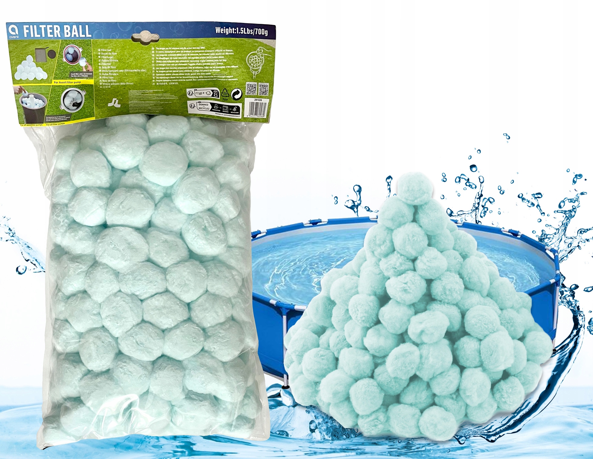 Kulki Filtrujące Pompy Piaskowej Pompa Basen Filtr 700g=25kg Piasku 291026