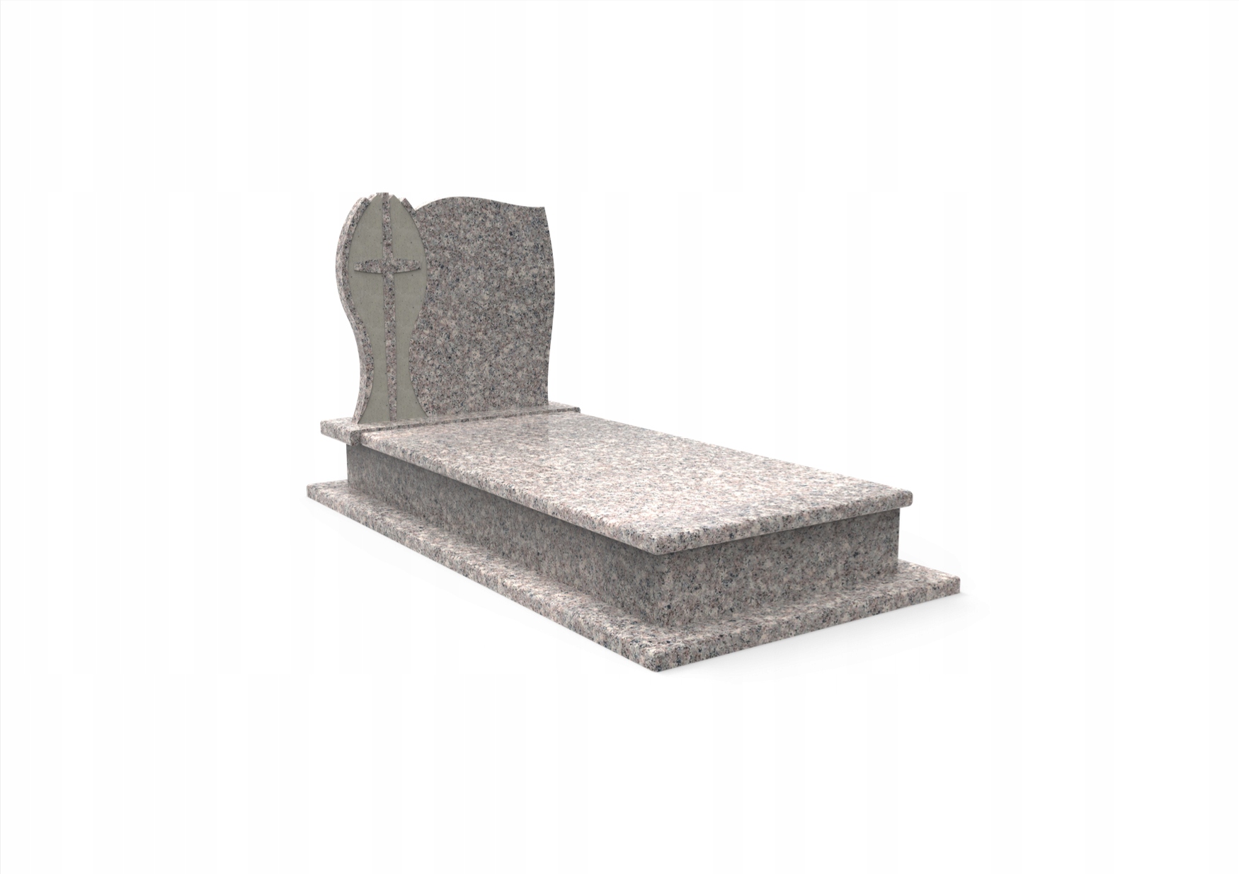 Granitový náhrobek Premium zaoblený s křížem, královský bronz