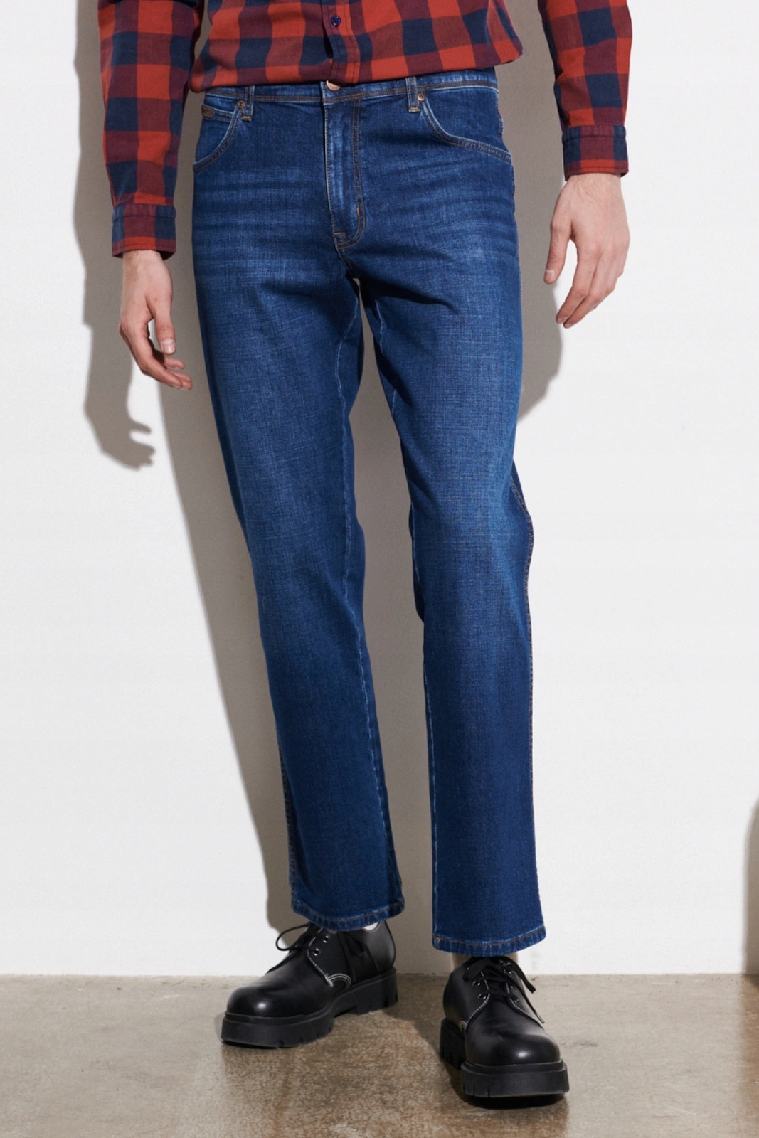 Pánské jednoduché džíny Wrangler Texas MID Blue 112388619 38/34