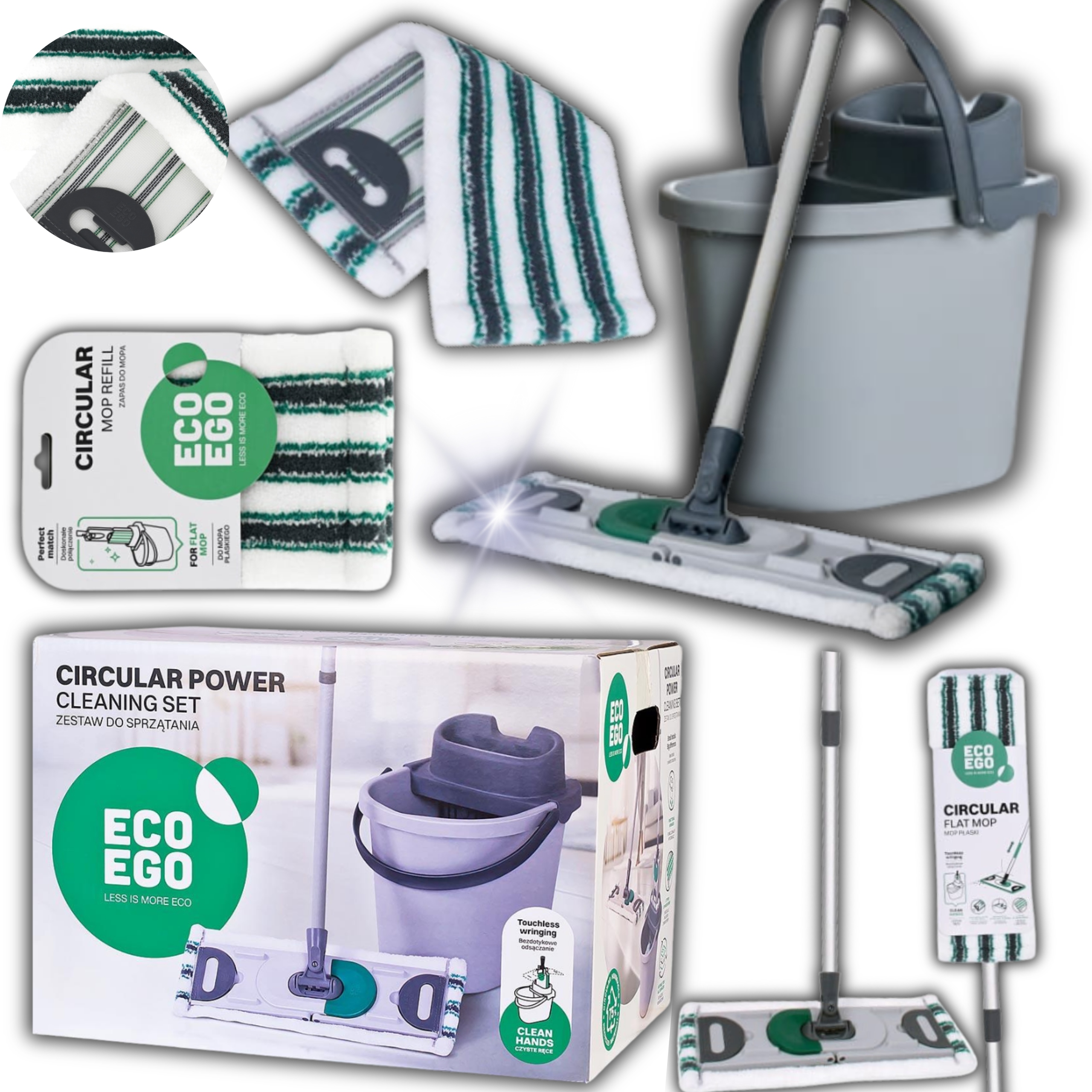 Levně York Eco Ego Kbelík a plochý mop zásoba ekologických materiálů