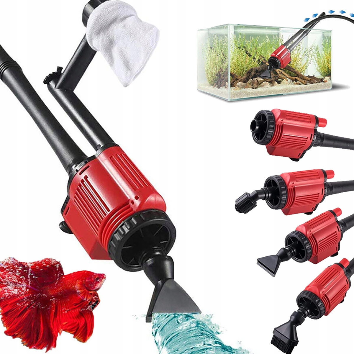 Levně Automatický Odmulčovač Pro Akvárium 6V1, Nastavitelná Délka 28W 1800L/H 220V