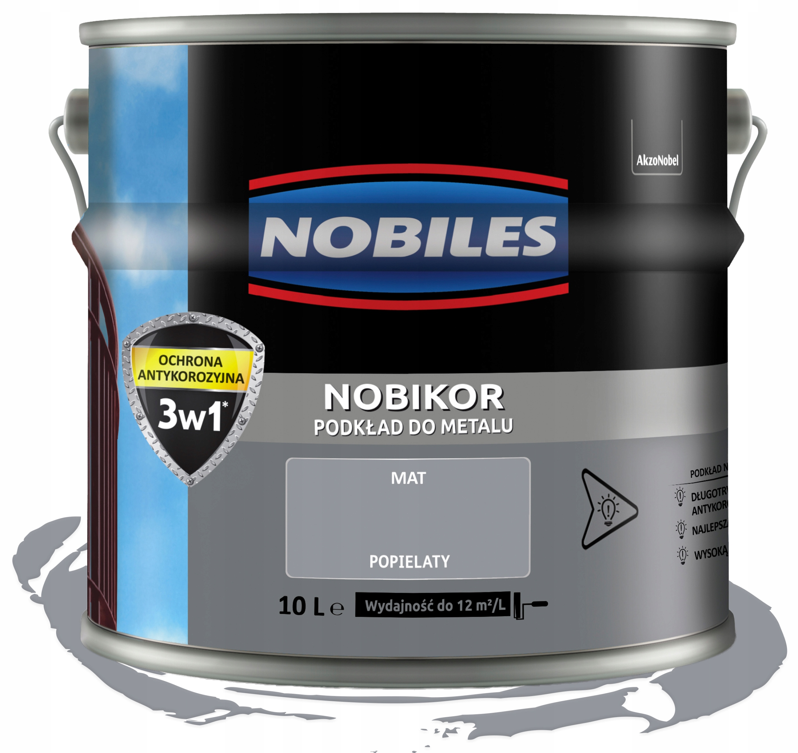 Nobiles Nobikor podkład antykorozyjny olejno-ftalowy Popielaty mat 10L