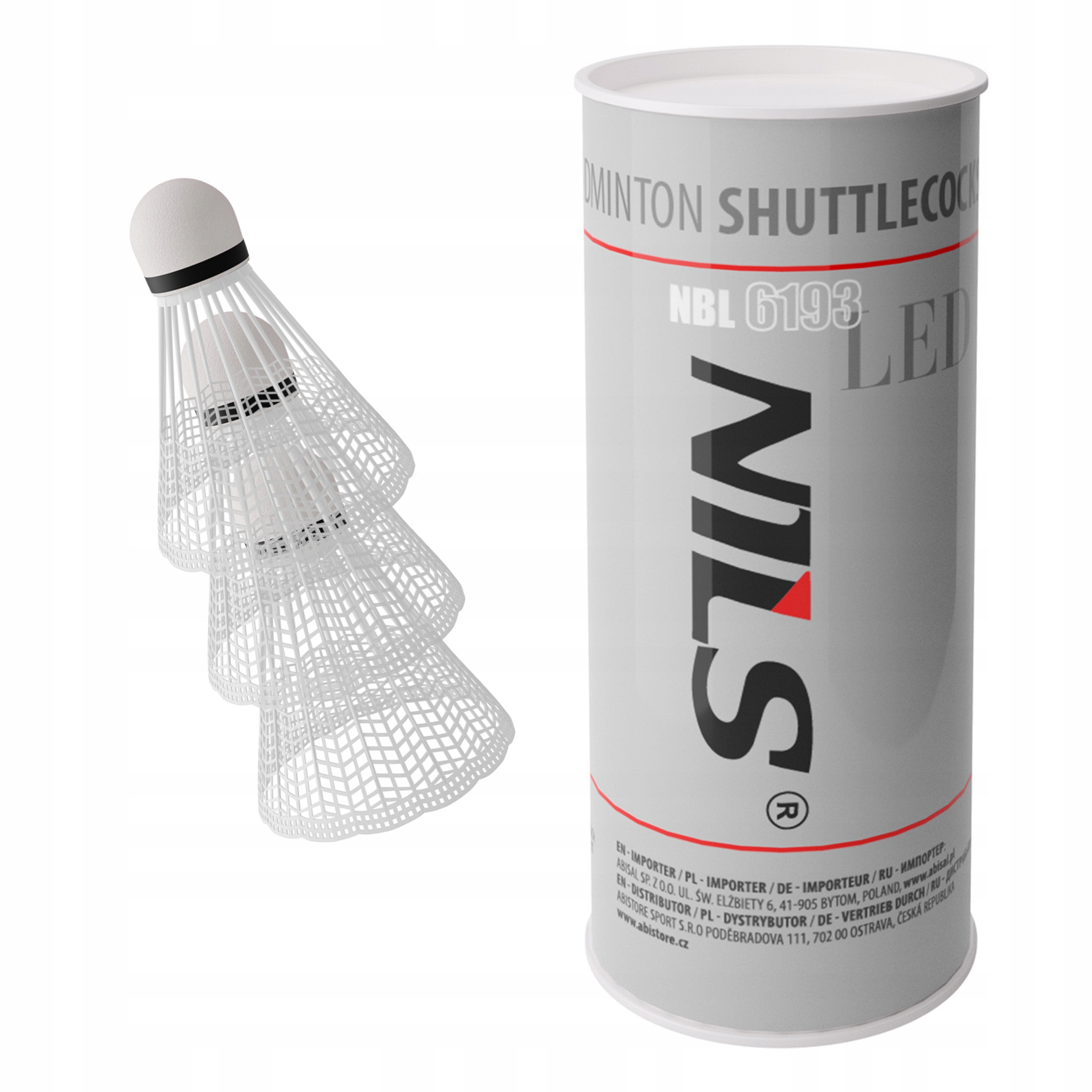 Lotki Do Badmintona Led Świecące W Ciemności Nils 3 Sztuki Nylon Zestaw