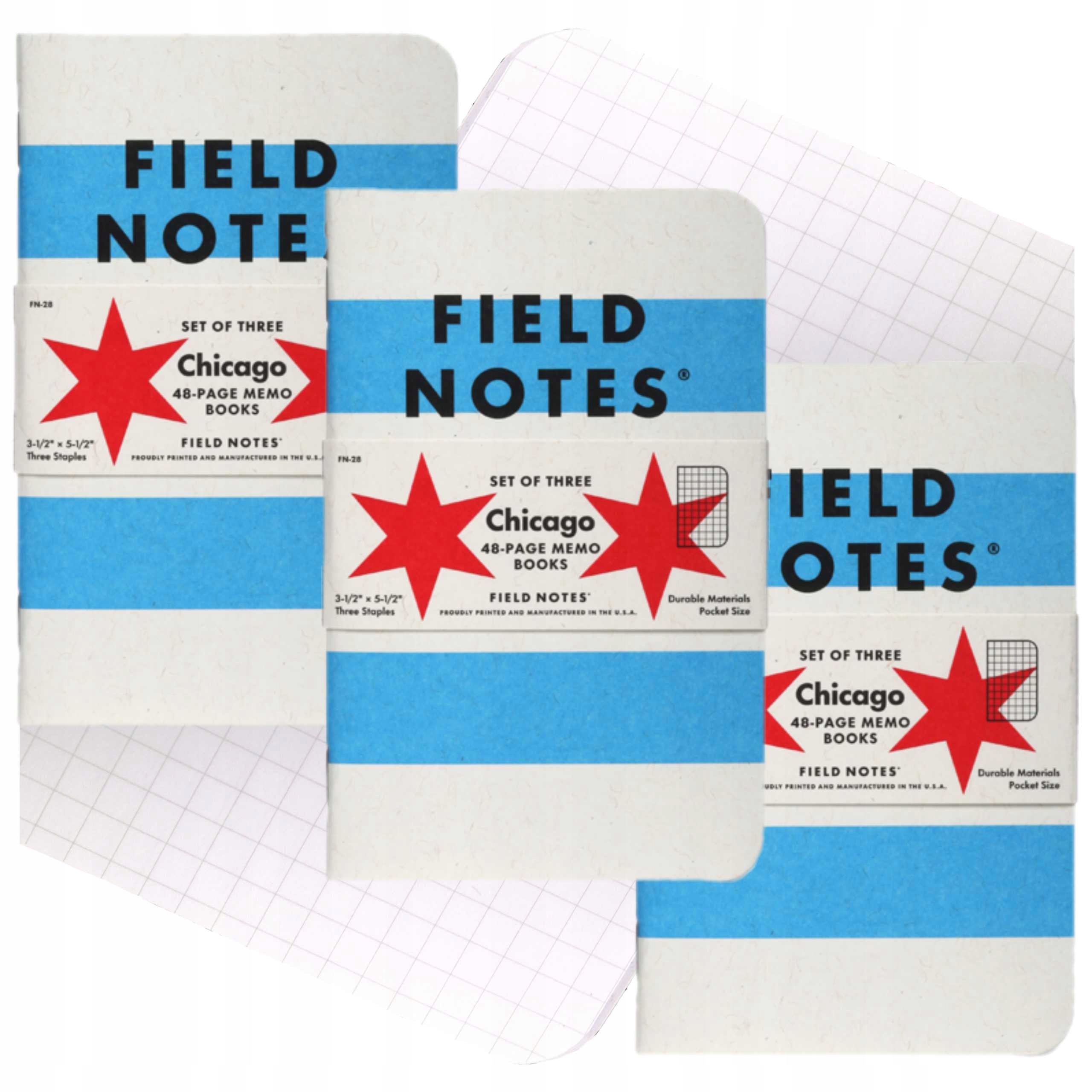 Notes Field Notes Chicago 3-Pack Graph Kratka, Limitowana Edycja 89x140mm