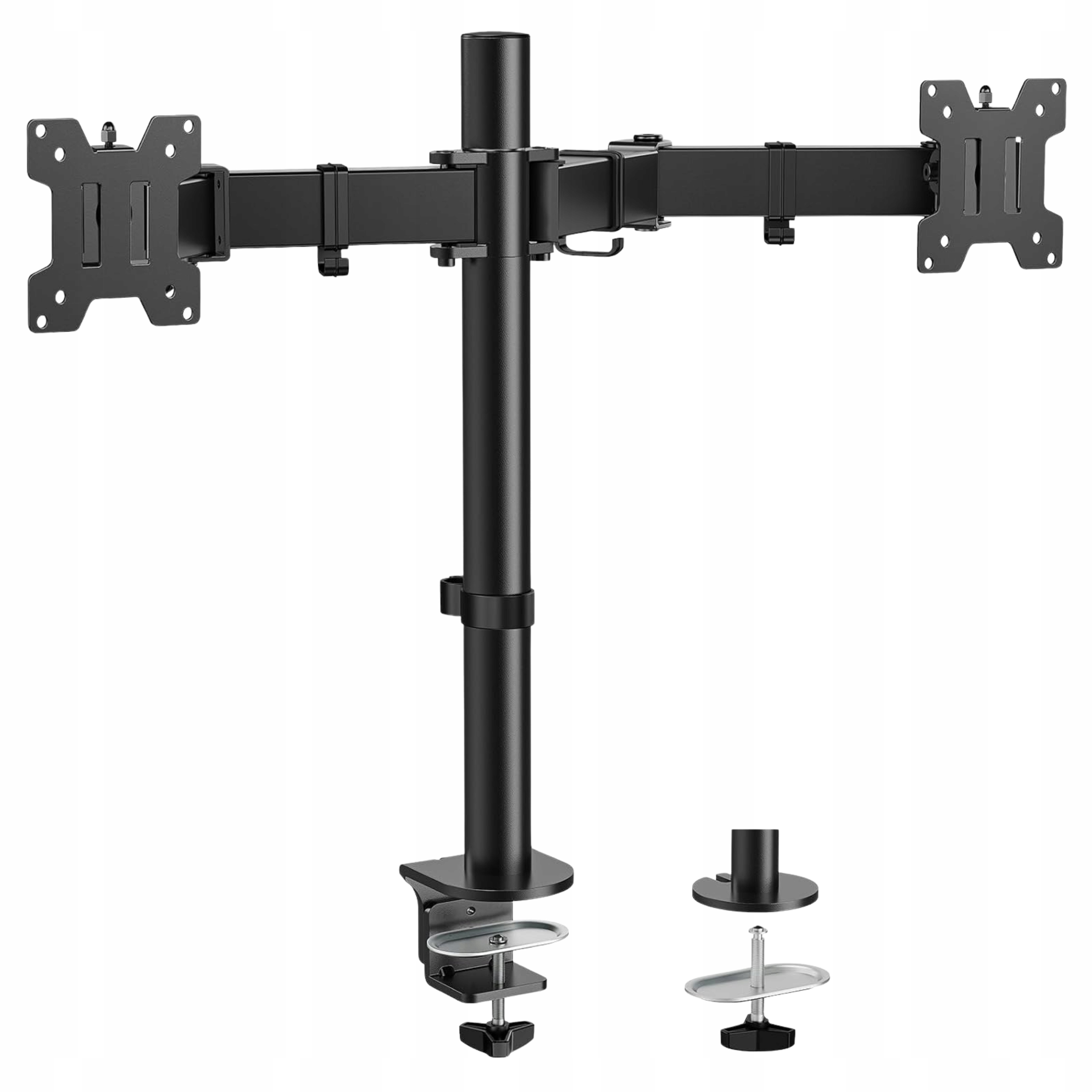 Držák pro 2 monitory Huanuo 13-27 palců Nastavitelný Vesa 75 100 Ocel Robustní
