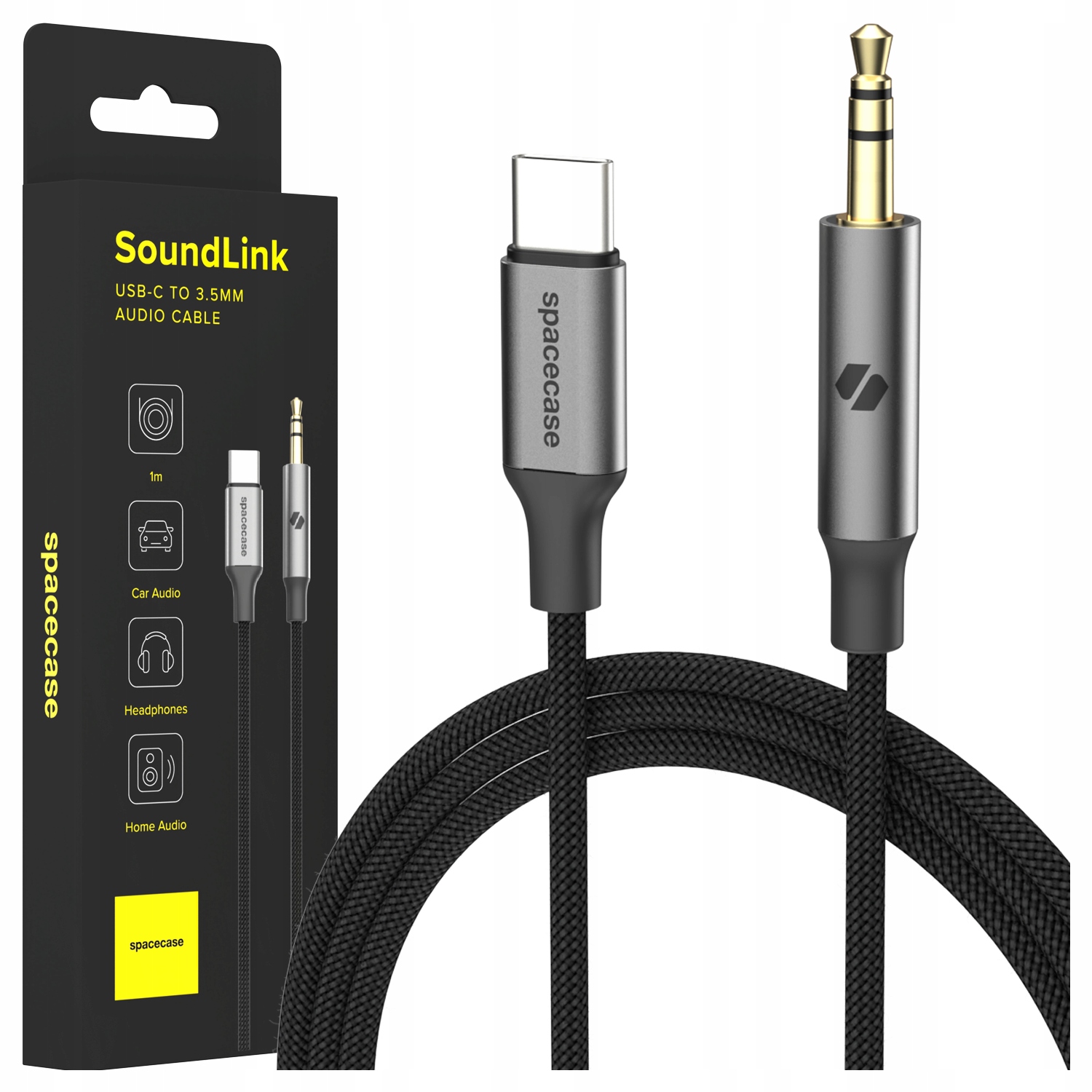 Kabel Audio Usb-c Do Mini Jack 3.5MM Przejściówka Adapter Aux 1M Mocny Dac