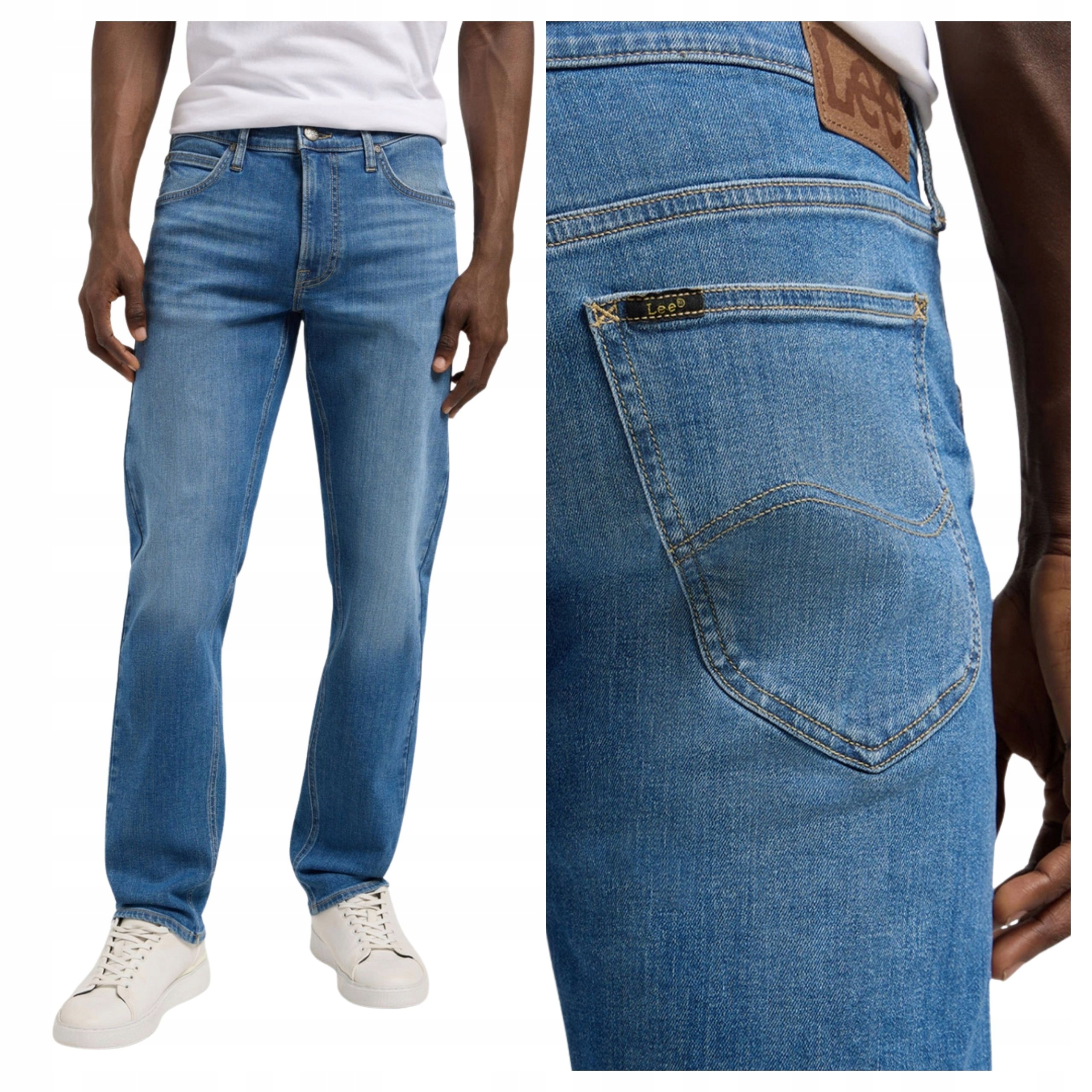 Pánské kalhoty Lee Daren Zip Fly Jeans Jednoduché modré W33 L30