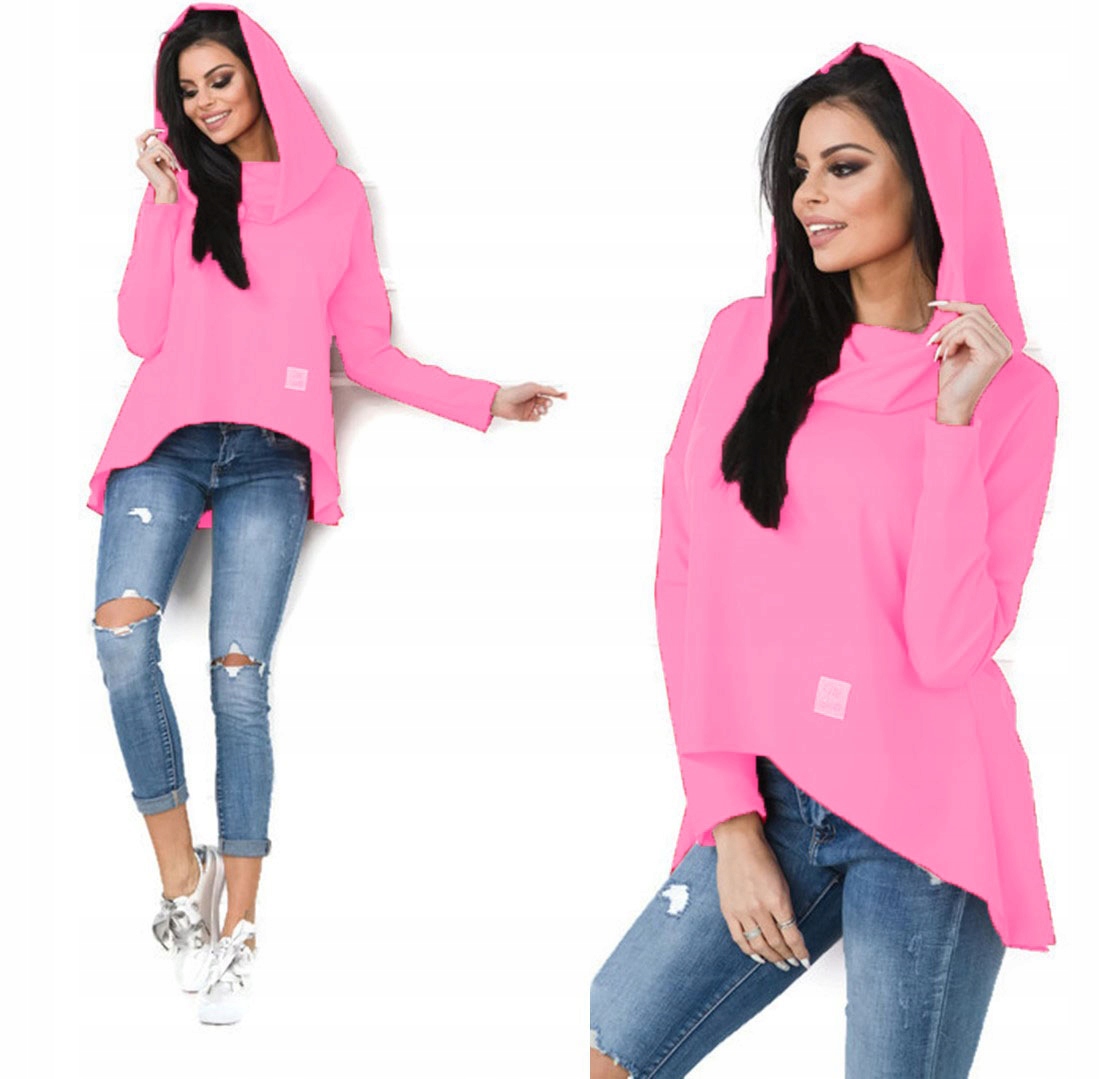 

Asymetryczna Tunika Bluza Sukienka Komin Kaptur S