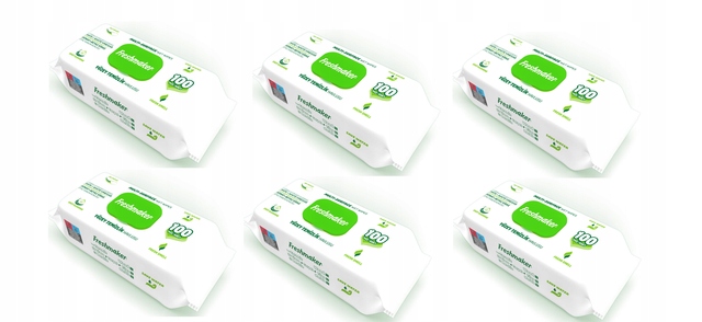 Set 6 x Vlhčené Ubrousky Freshmaker Green 100 ks na čištění