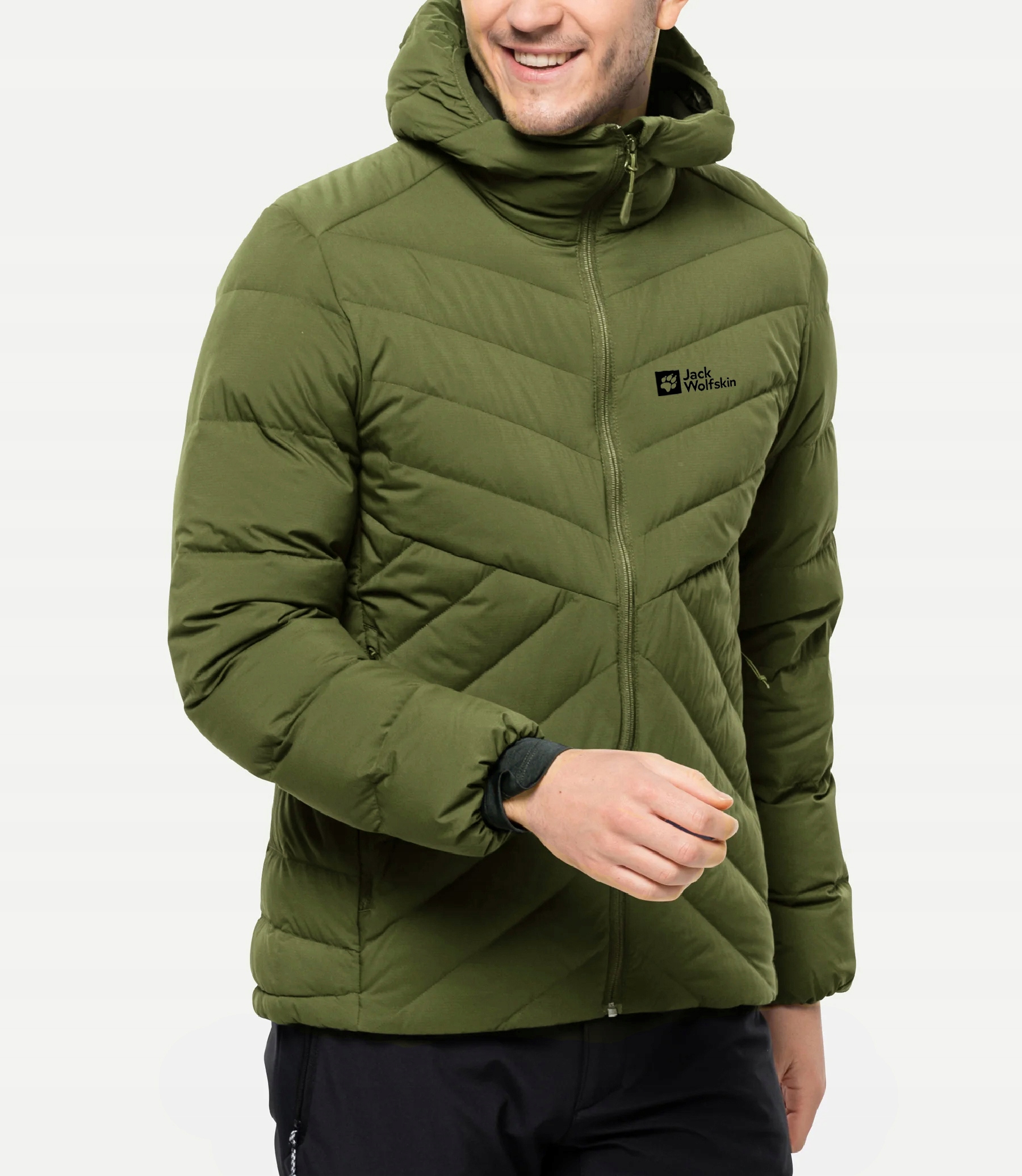 3045 Bunda Jack Wolfskin Pánská Zimní S Kapucí péřová prošívaná S