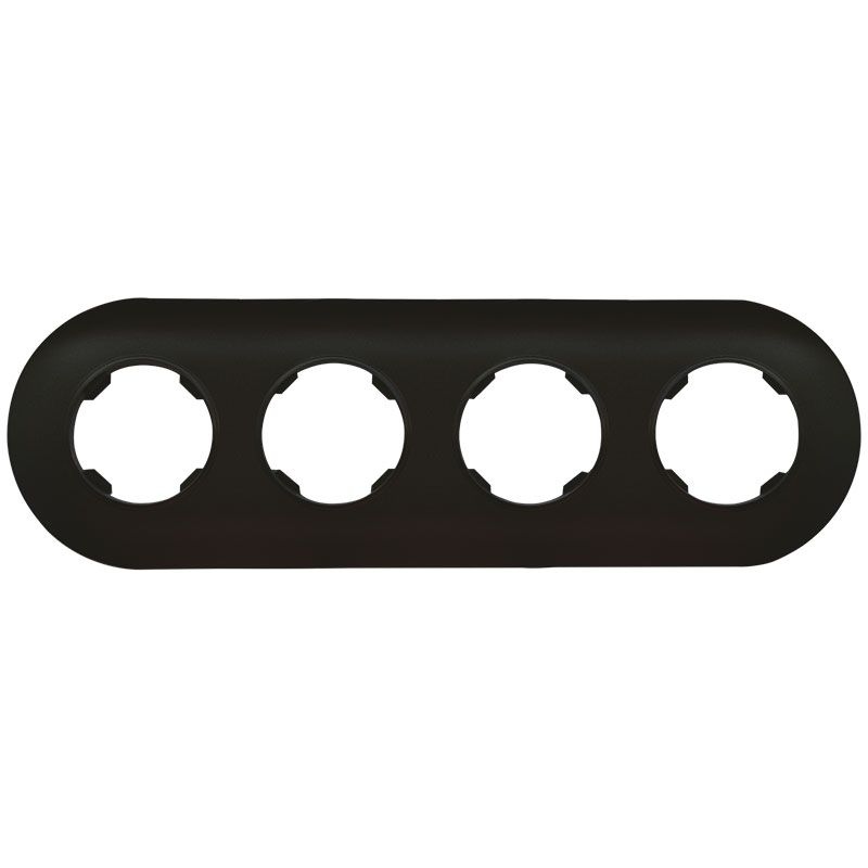 

Ramka poczwórna plastikowa Okrągła czarna Oval