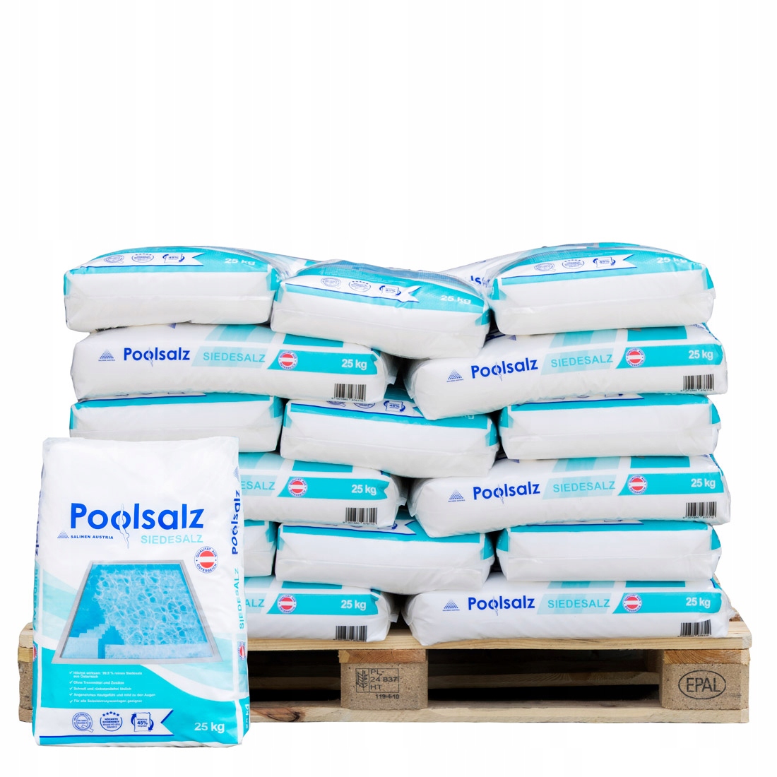 Sól Do Basenu Poolsalz Siedesalz Salinen 99,9% NaCI 750 kg sól basenowa