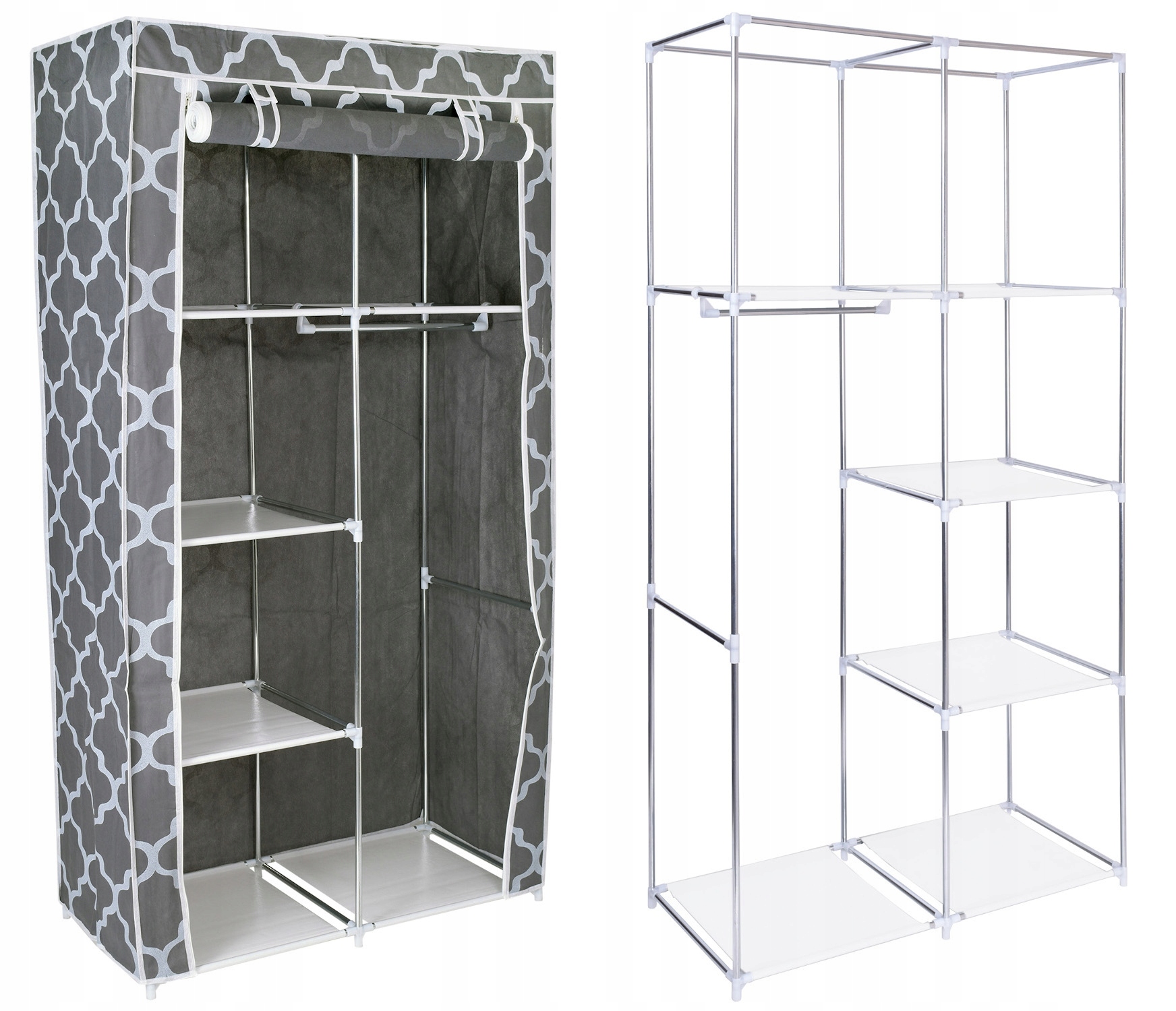 Skříň Na Oblečení Textilní Látková Police Věšák Šatník Organizér