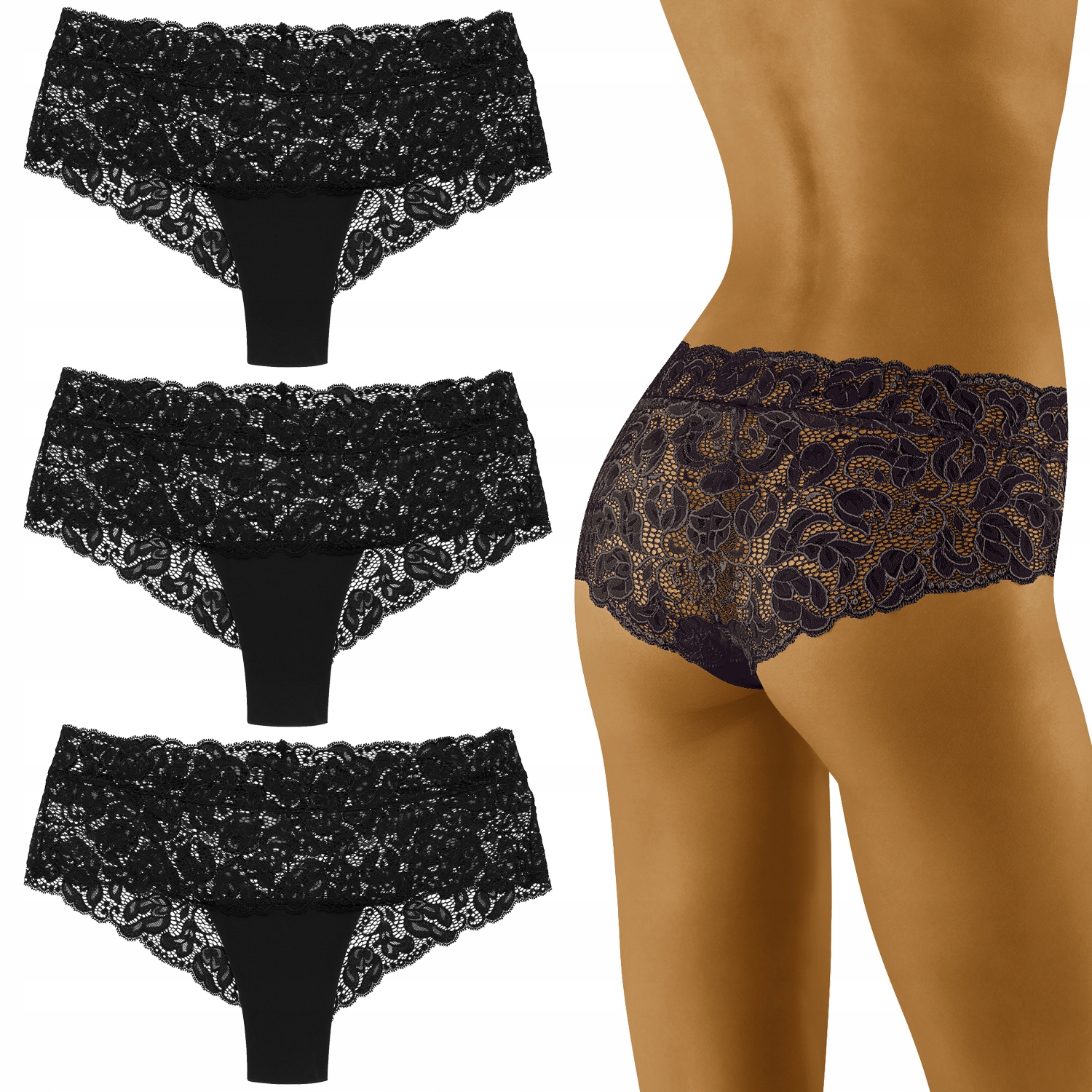 Wolbar Nova 3-balení Dámské kalhotky Šortky M