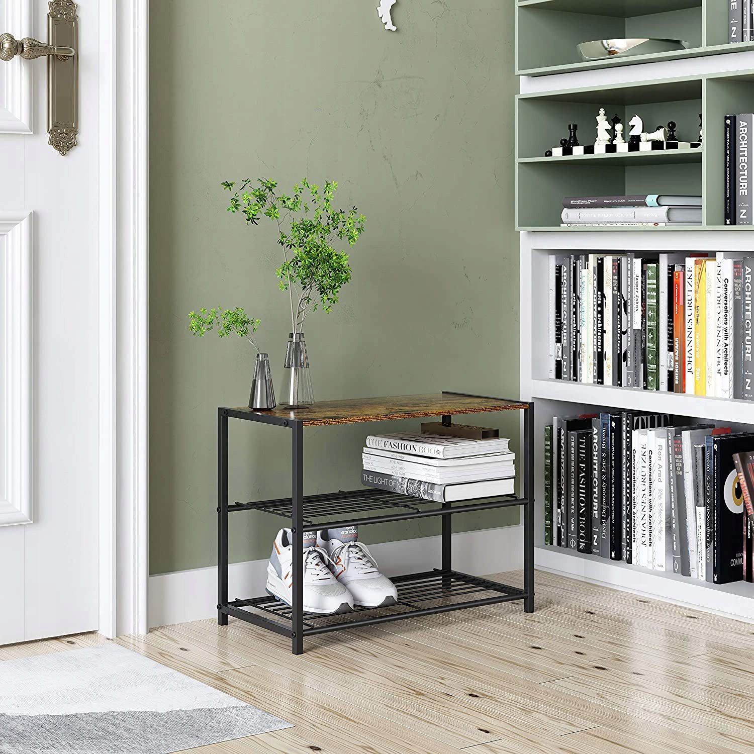 SZAFKA NA BUTY INDUSTRIALNA PÓŁKA NA OBUWIE STOJAK LOFT REGAŁ VINTAGE Marka inna