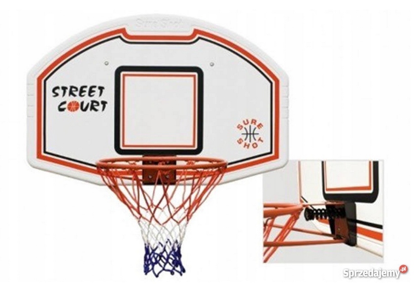 TABLICA DO KOSZA+OBRĘCZ UCHYLNA+UCHWYT STAL 509 Marka Trees