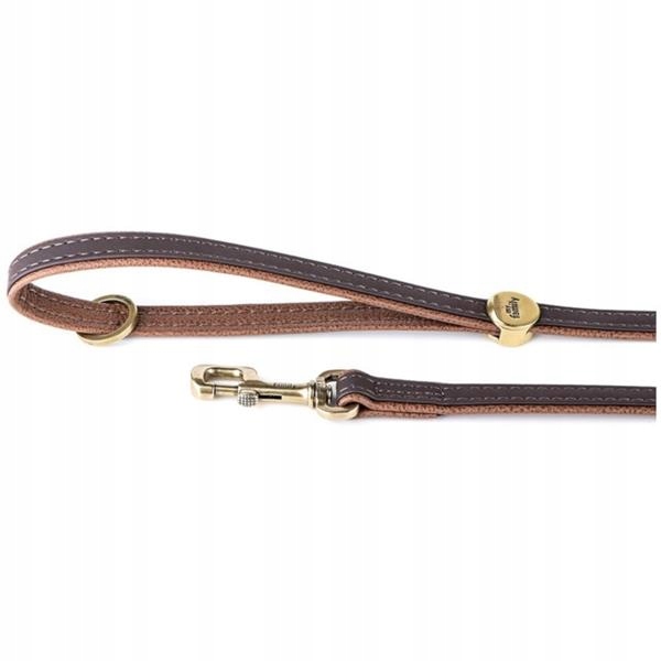 Levně Vodítko kůže Bilbao S 110cm/15mm hnědé Myfamily