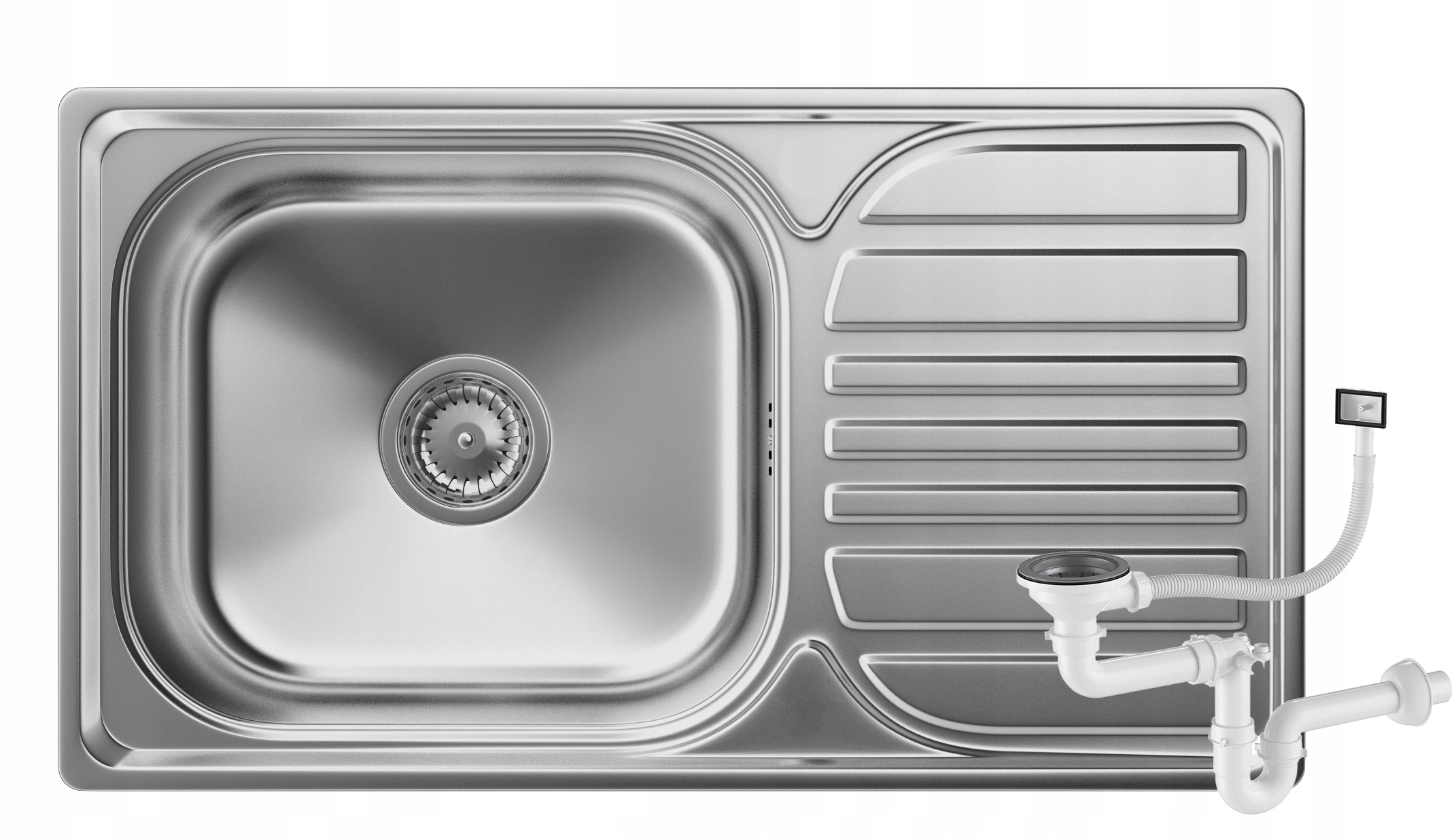 Umývadlo 1KOMOROVÉ Oceľové Veľké Odkvapkávacie Zariadenie Satén TURI76 Klasické Do Kuchyne