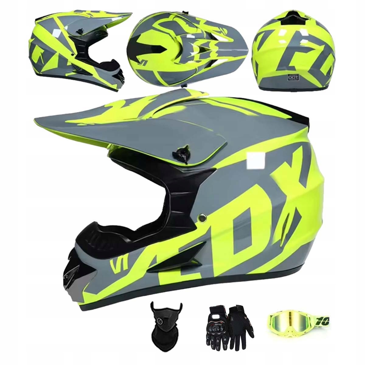 Motocyklová Přilba Lehká Enduro Quada Brýle Rukavice Maska S