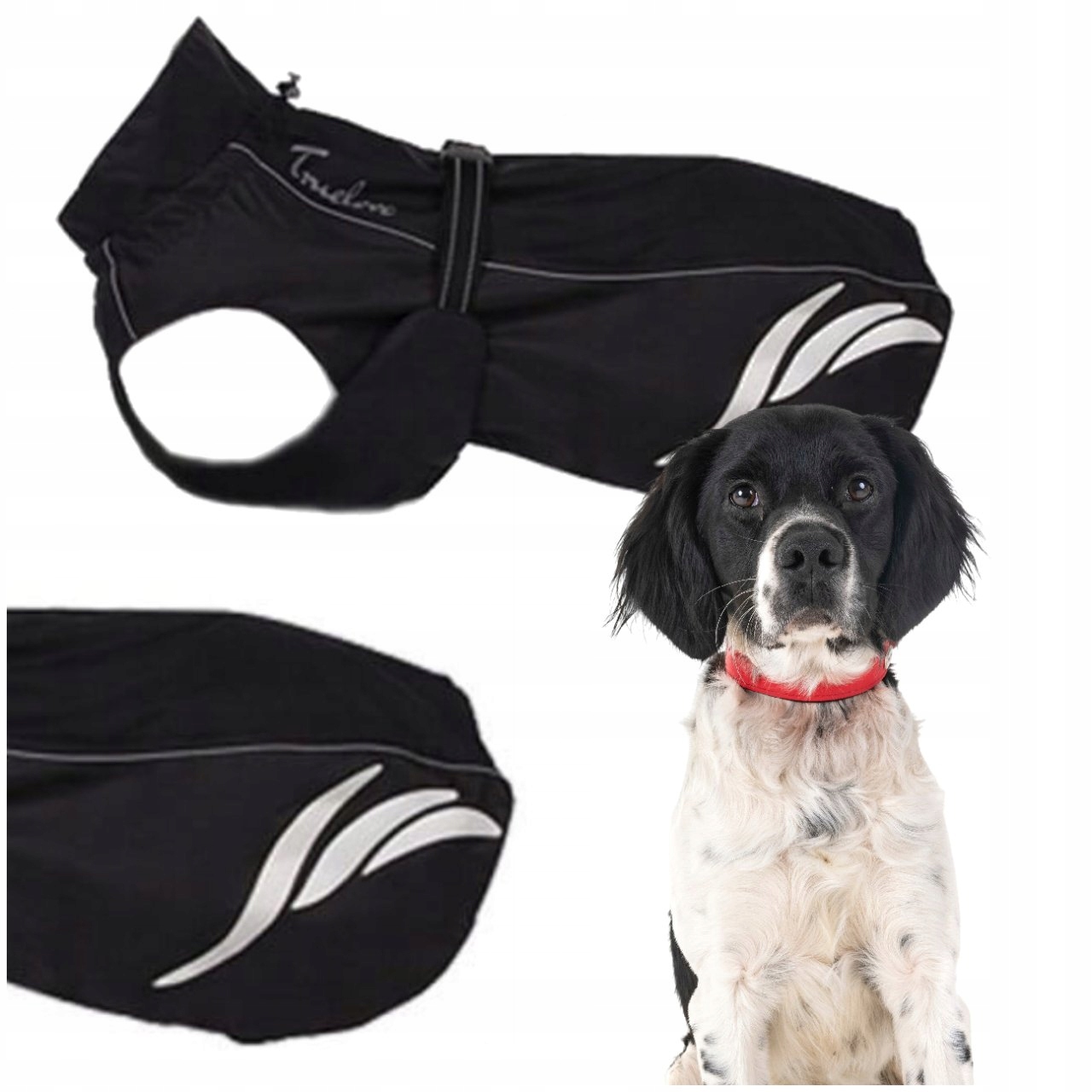 Levně Dešťová Bunda Pro Psa Derka Kabát Truelove Černá 3XL (50 CM)