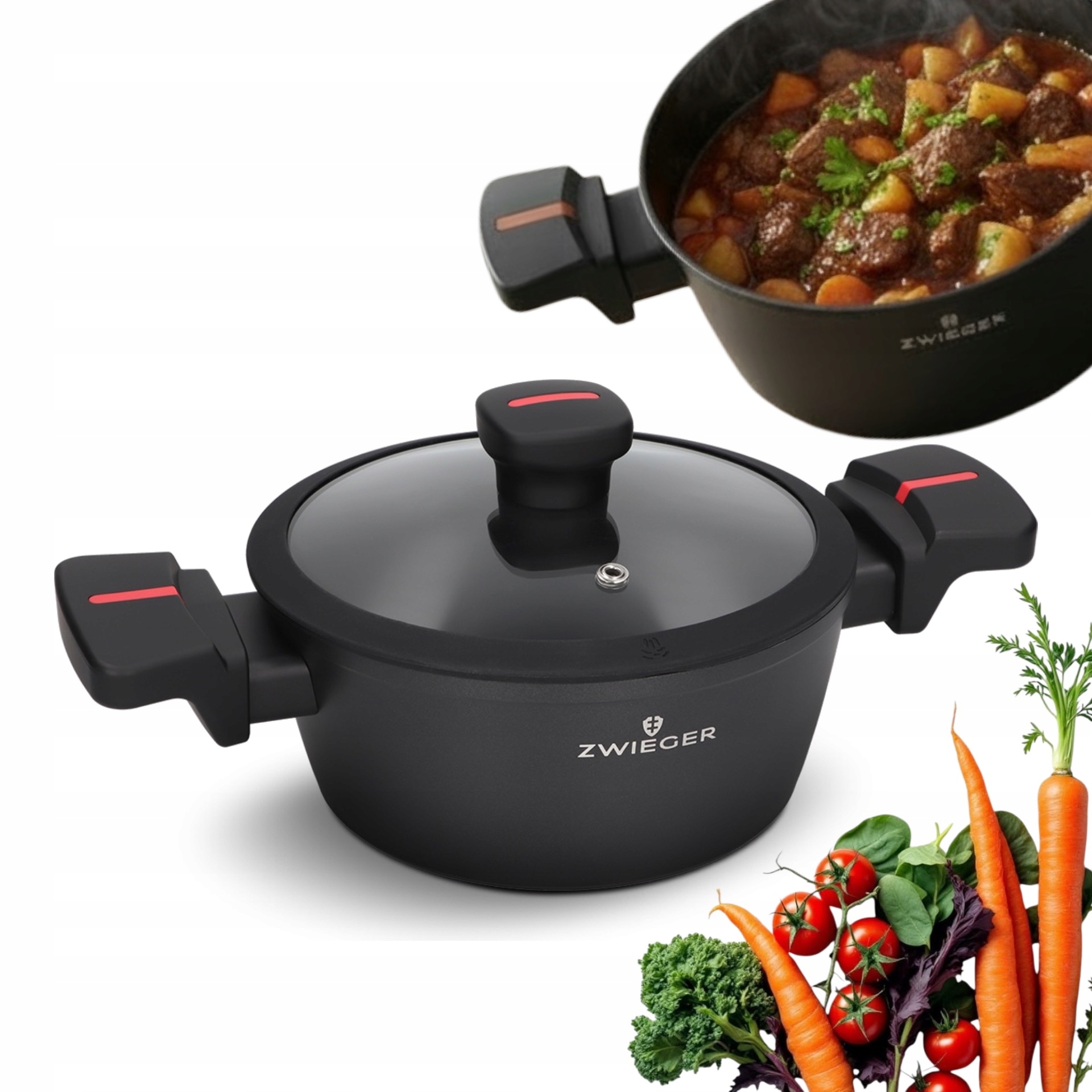 Zwieger Red Line Hrnec s poklicí z hliníku TitanEX Indukce 24 cm
