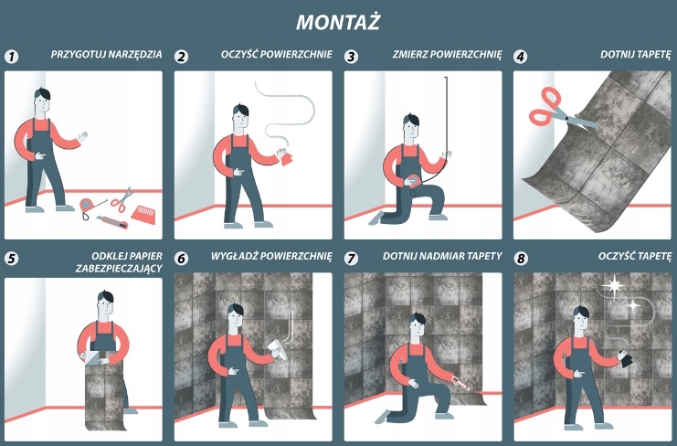 TAPETA SAMOPRZYLEPNA SZARA CEGŁA BIAŁA FUGA T06 Szerokość produktu 45 cm